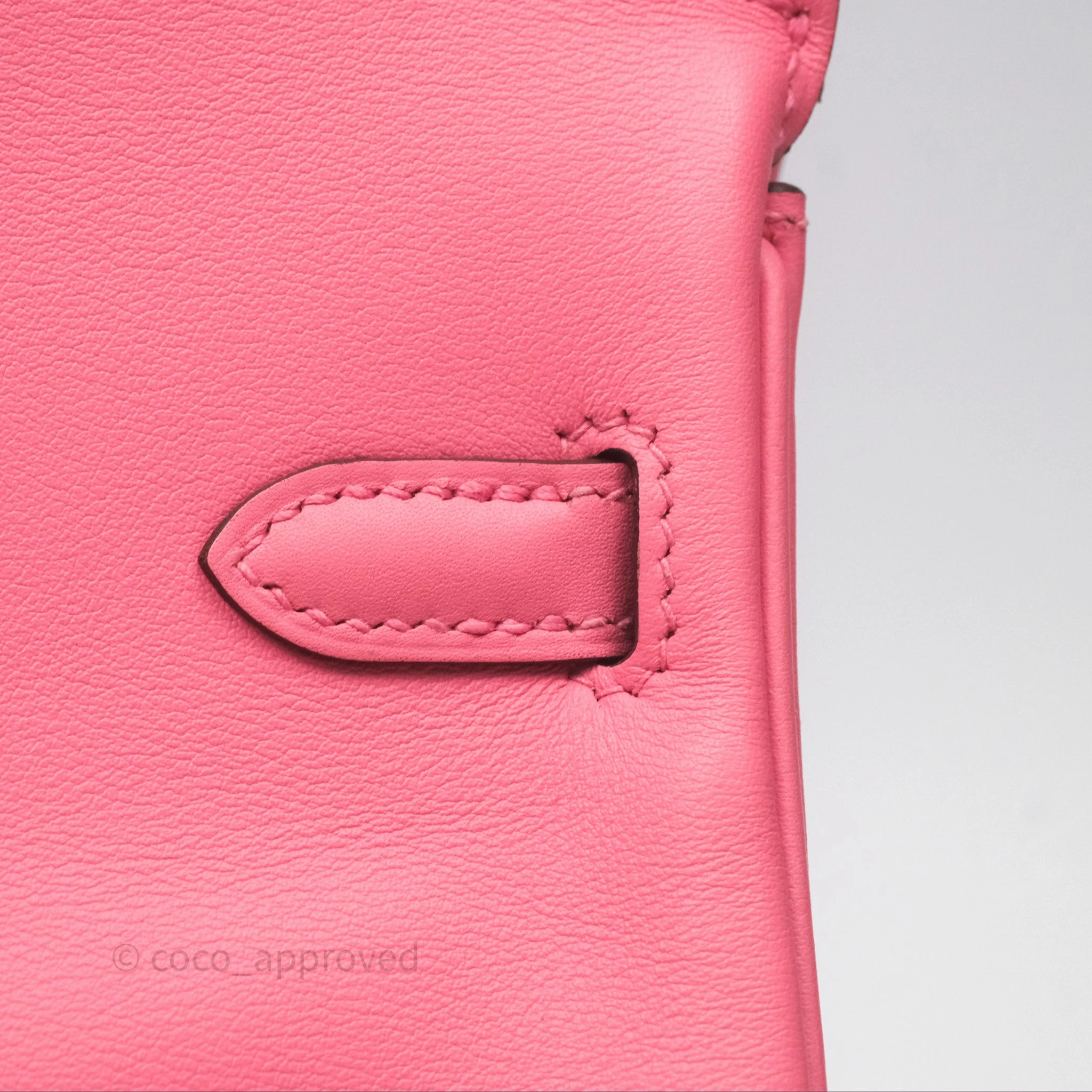 Herms Birkin 25 Retourne Rose Azalee 8W Swift Palladium Hardware