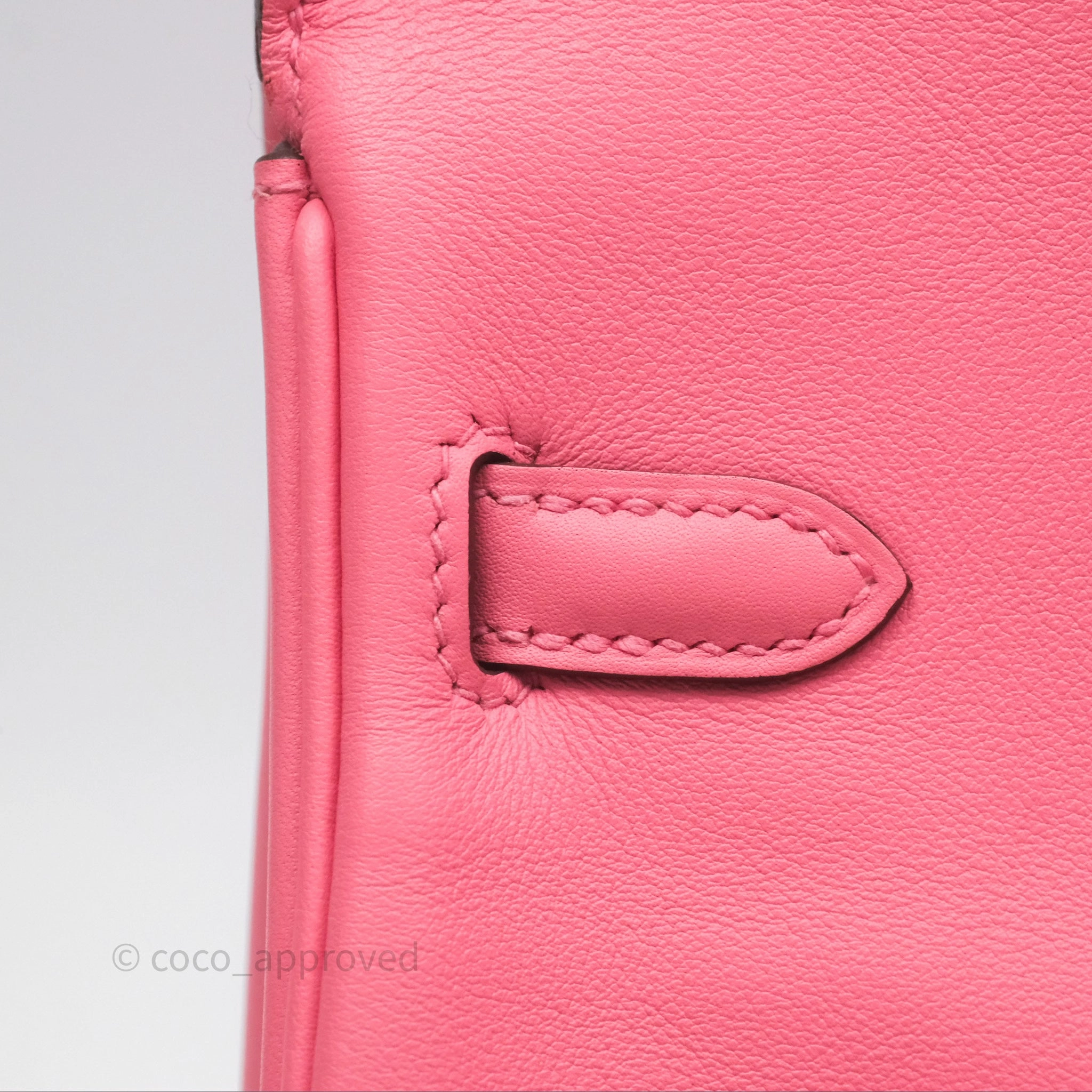 Herms Birkin 25 Retourne Rose Azalee 8W Swift Palladium Hardware