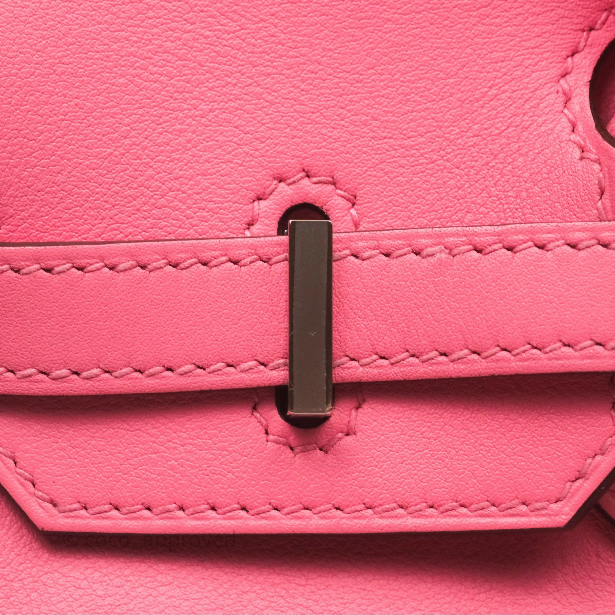 Herms Birkin 25 Retourne Rose Azalee 8W Swift Palladium Hardware