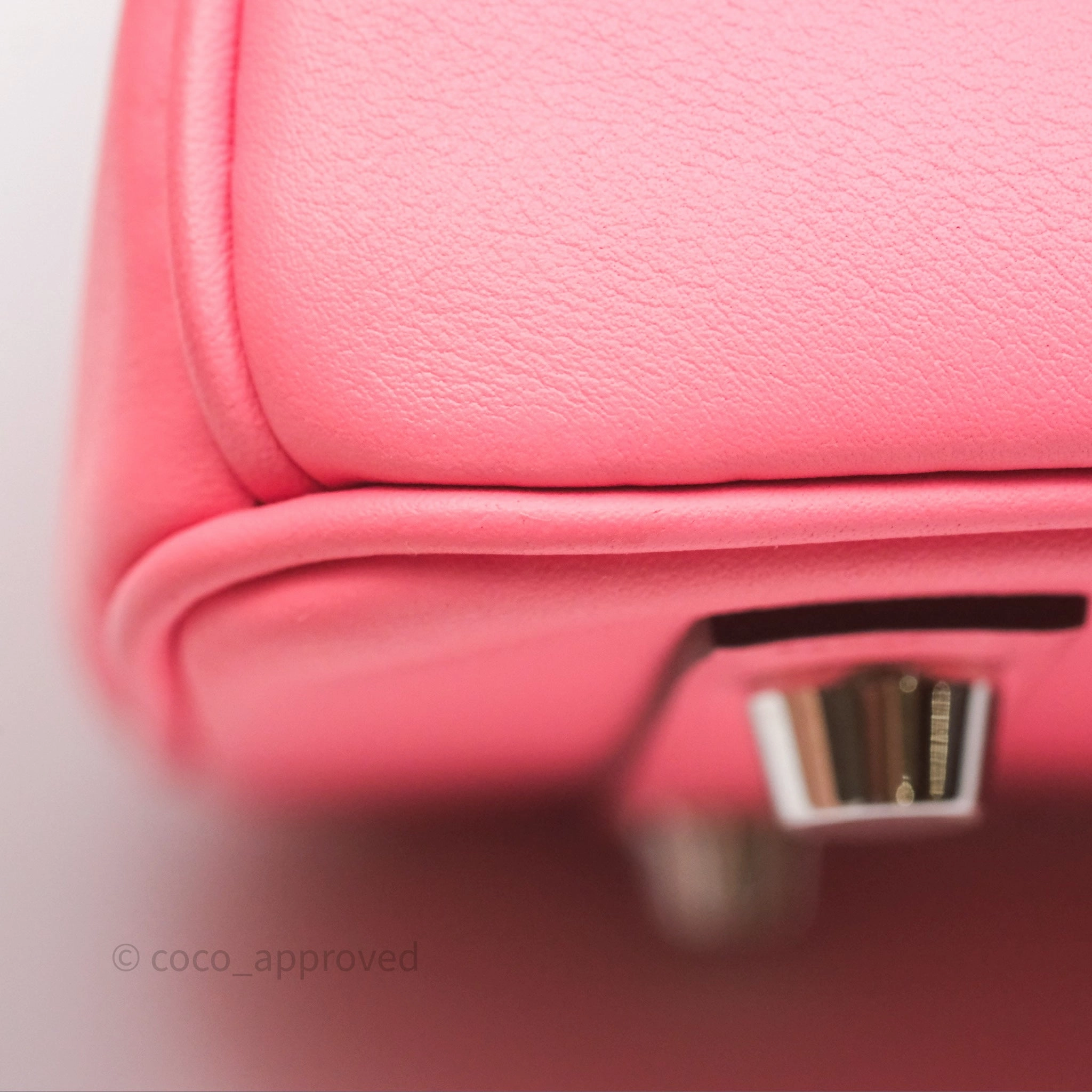 Herms Birkin 25 Retourne Rose Azalee 8W Swift Palladium Hardware
