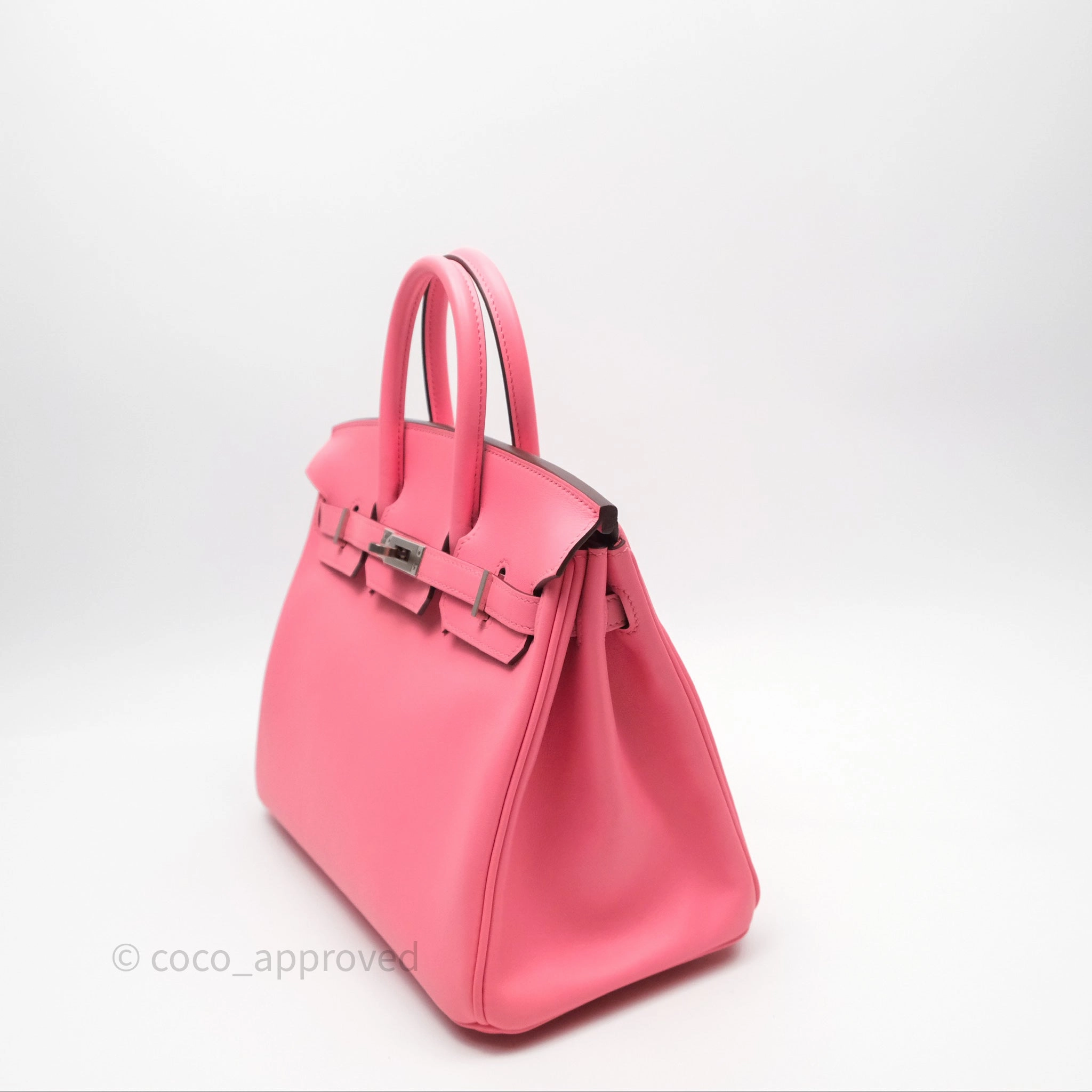 Herms Birkin 25 Retourne Rose Azalee 8W Swift Palladium Hardware