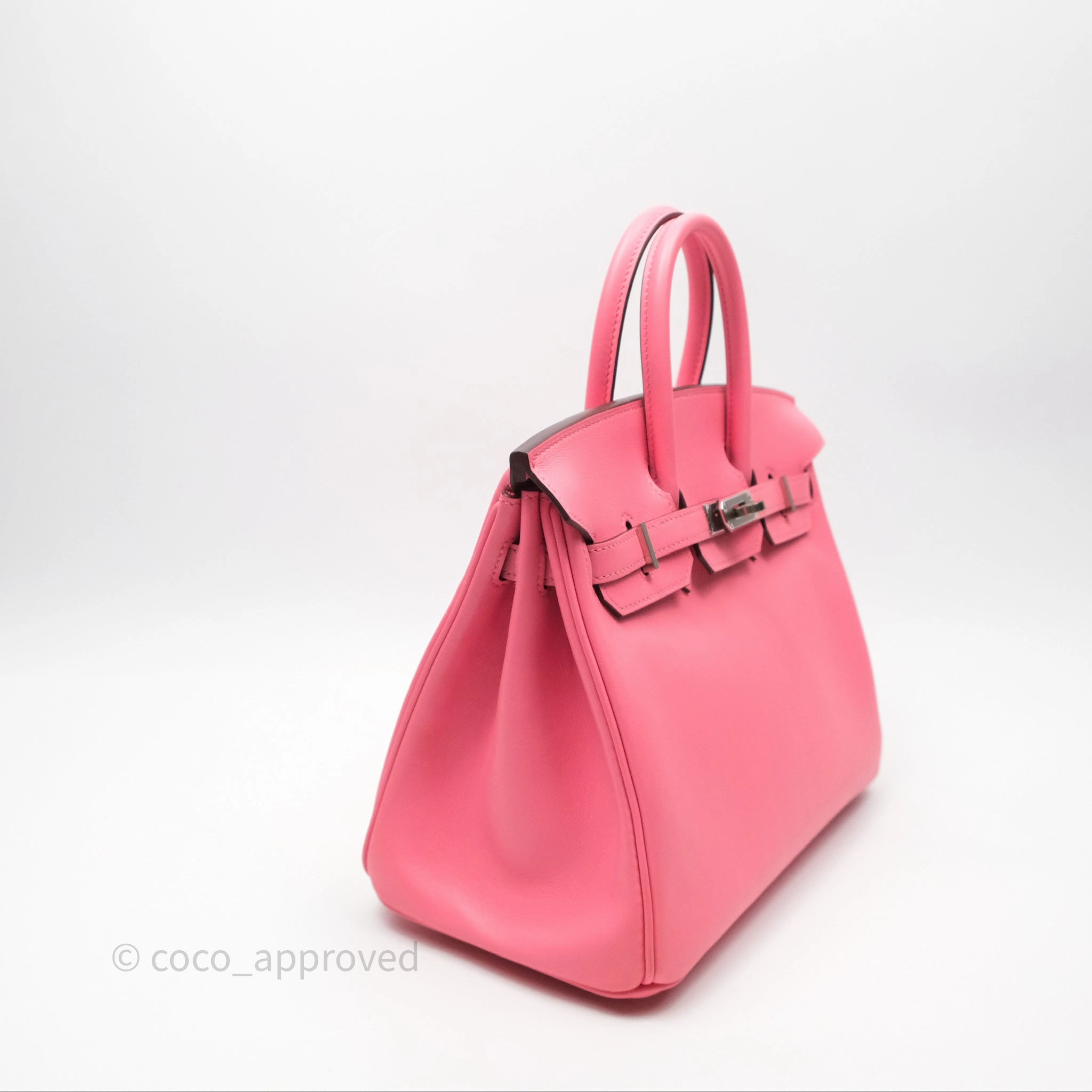 Herms Birkin 25 Retourne Rose Azalee 8W Swift Palladium Hardware