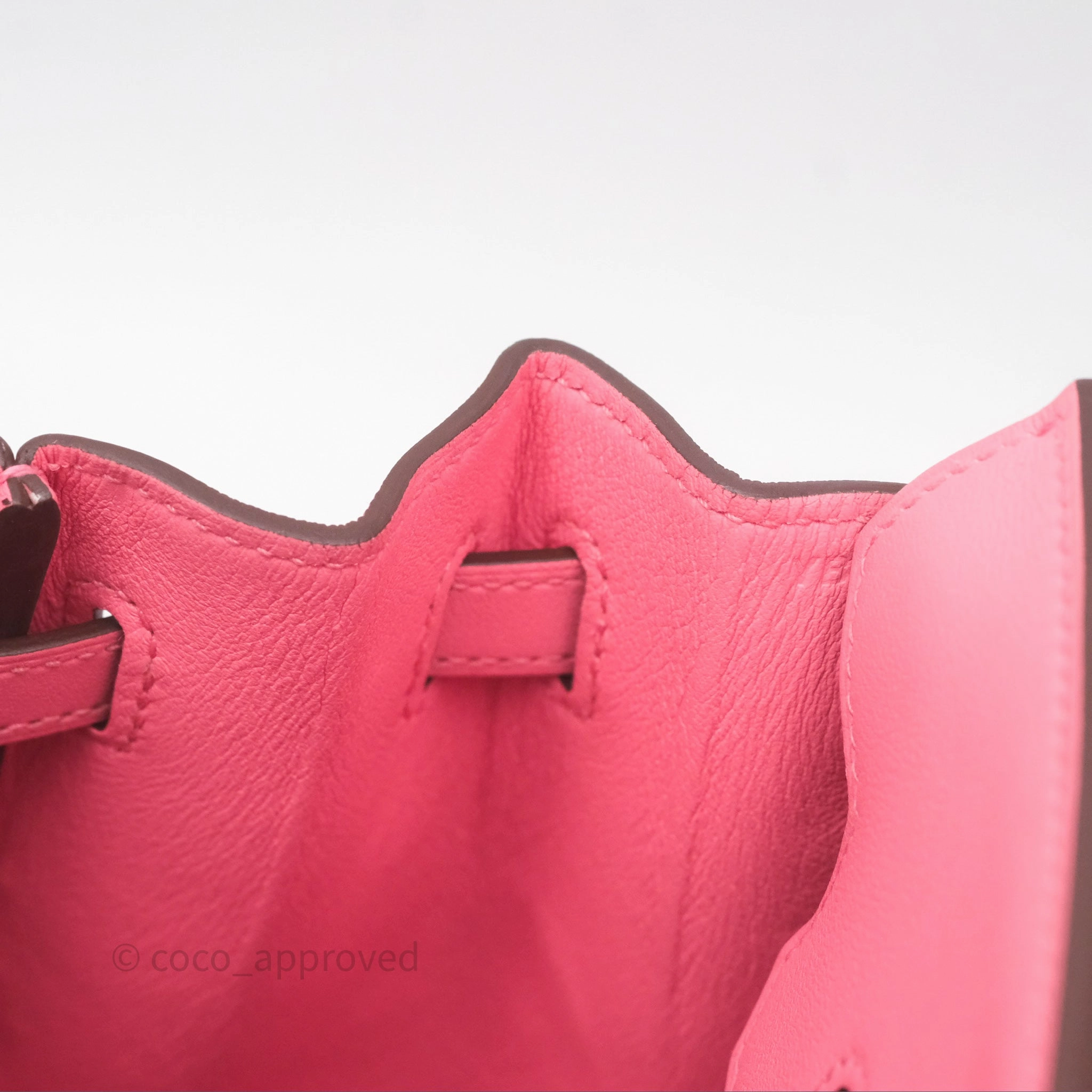 Herms Birkin 25 Retourne Rose Azalee 8W Swift Palladium Hardware