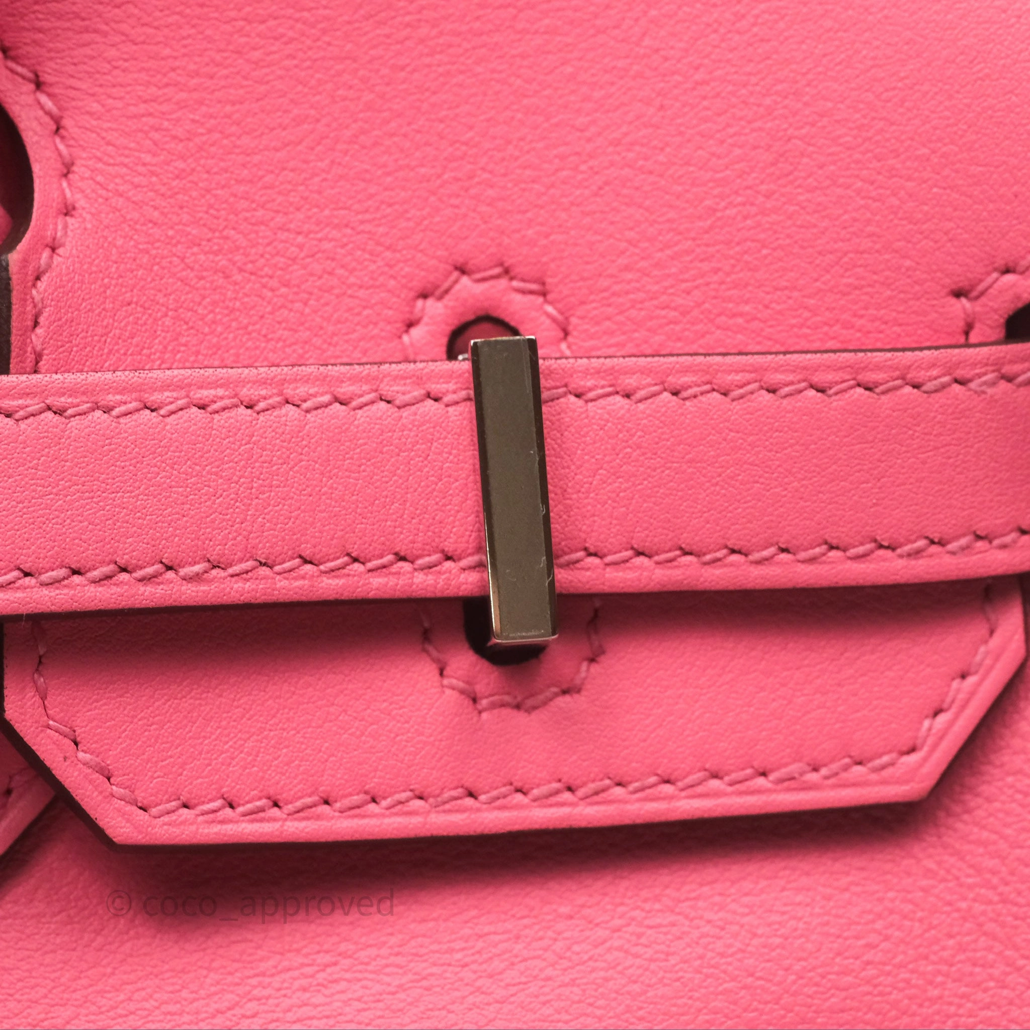 Herms Birkin 25 Retourne Rose Azalee 8W Swift Palladium Hardware