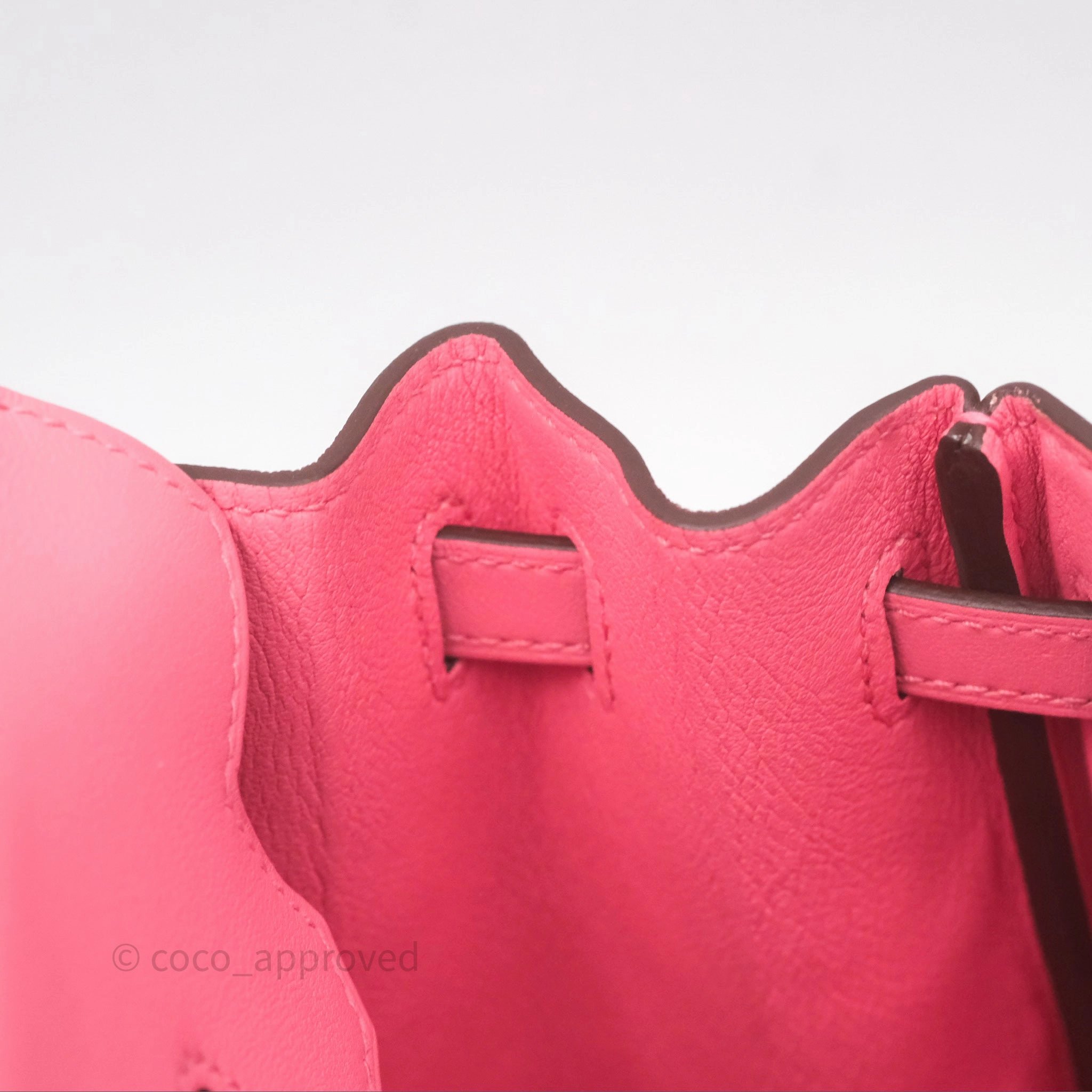 Herms Birkin 25 Retourne Rose Azalee 8W Swift Palladium Hardware