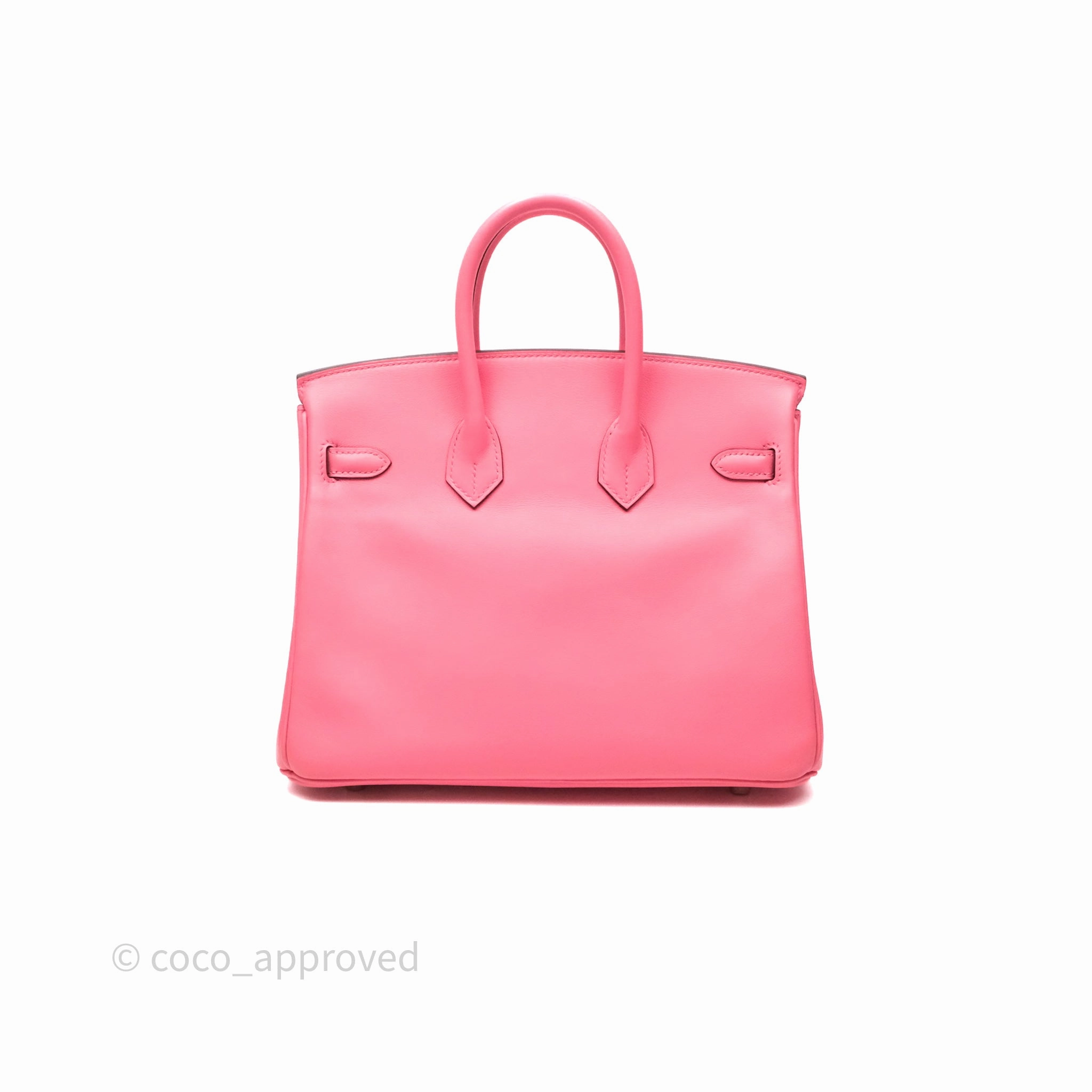 Herms Birkin 25 Retourne Rose Azalee 8W Swift Palladium Hardware