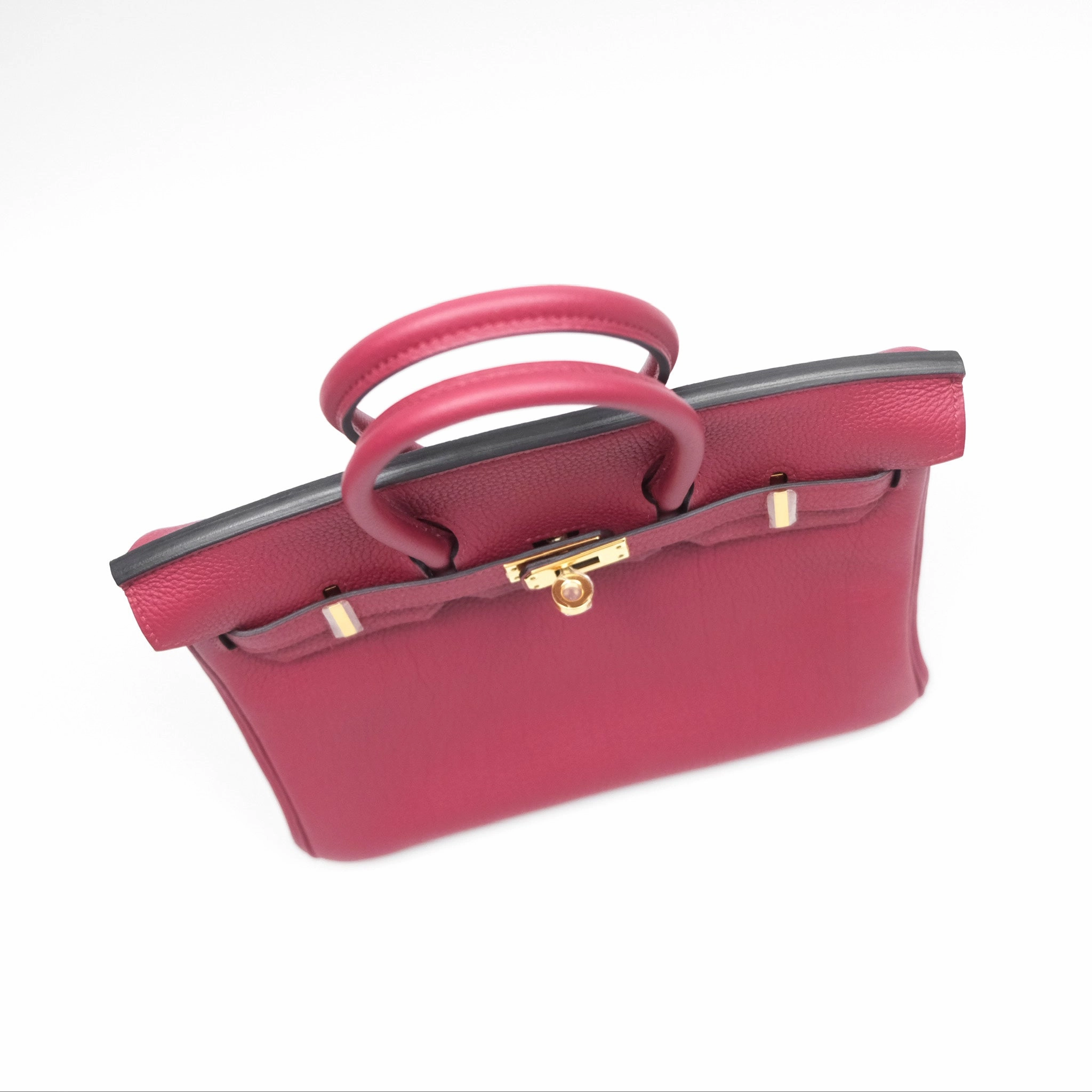 Herms Birkin 25 Retourne Rouge Grenat K1 Togo Gold Hardware