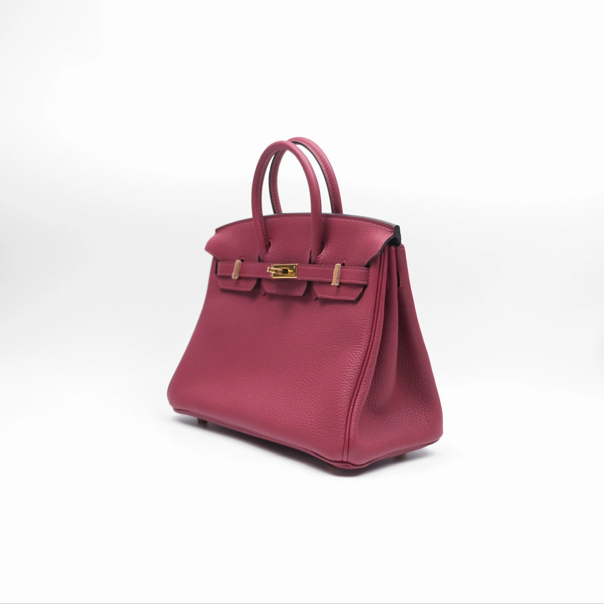 Herms Birkin 25 Retourne Rouge Grenat K1 Togo Gold Hardware