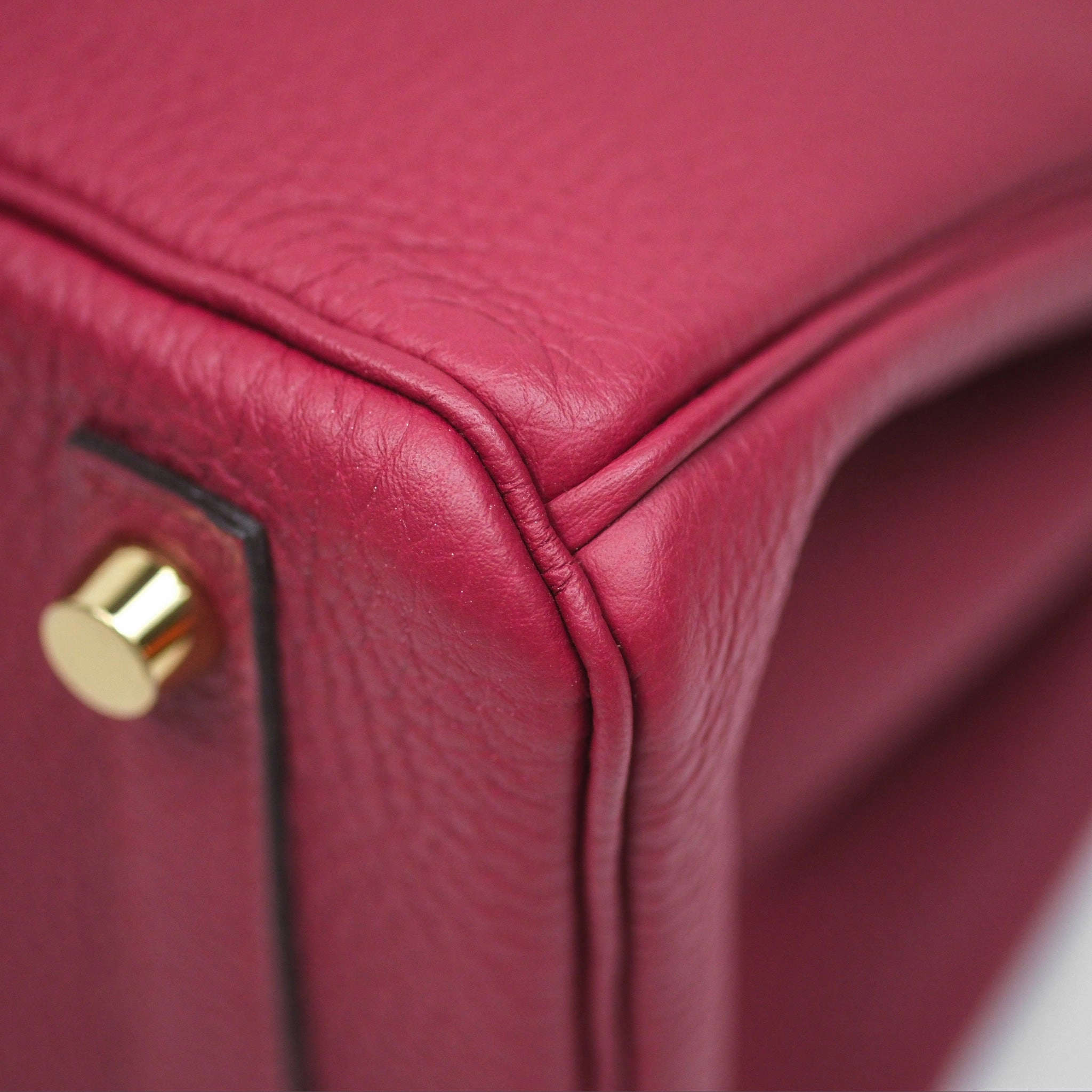 Herms Birkin 25 Retourne Rouge Grenat K1 Togo Gold Hardware