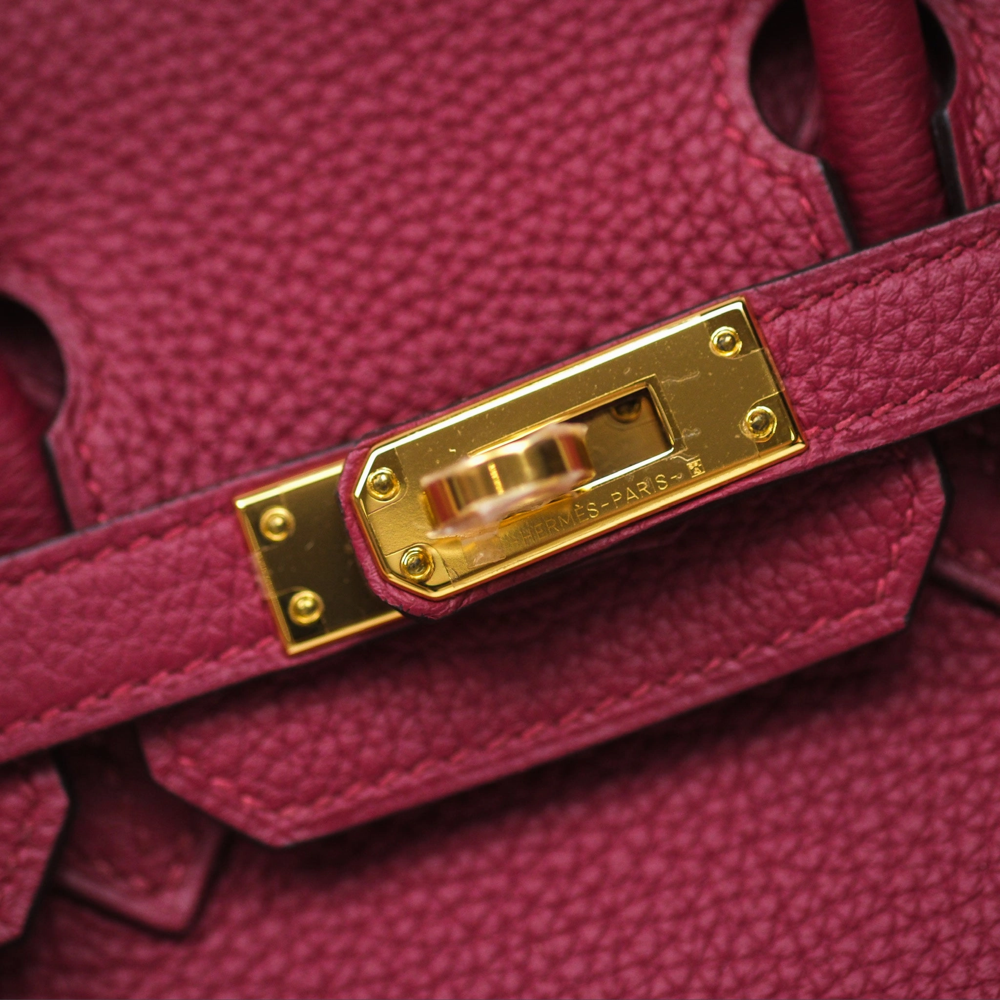 Herms Birkin 25 Retourne Rouge Grenat K1 Togo Gold Hardware