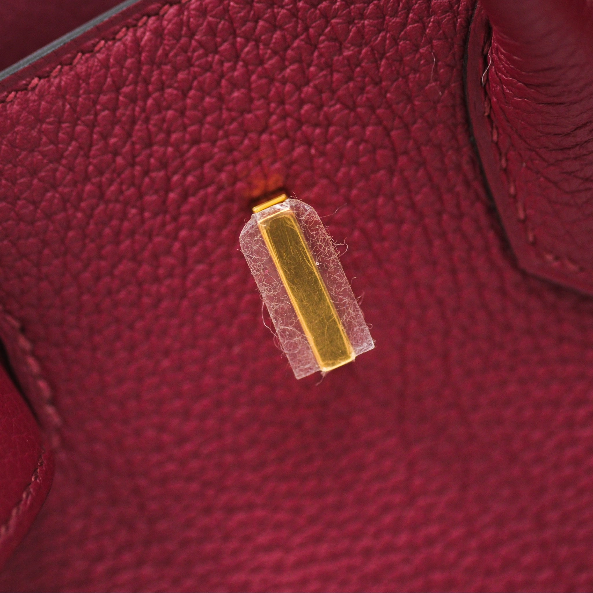 Herms Birkin 25 Retourne Rouge Grenat K1 Togo Gold Hardware