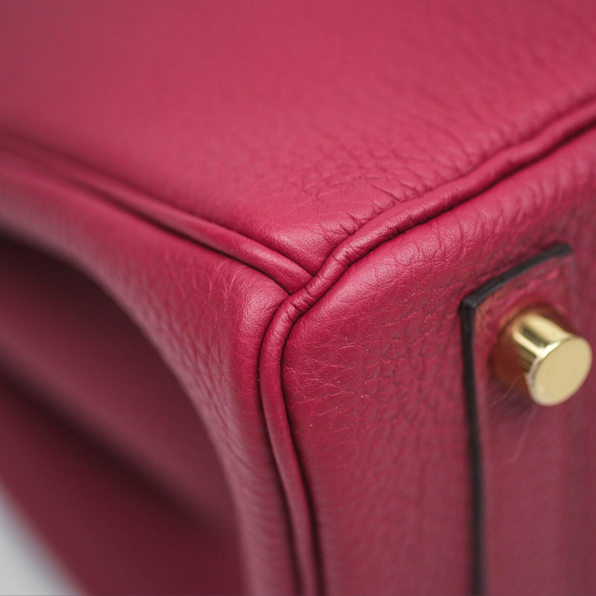 Herms Birkin 25 Retourne Rouge Grenat K1 Togo Gold Hardware