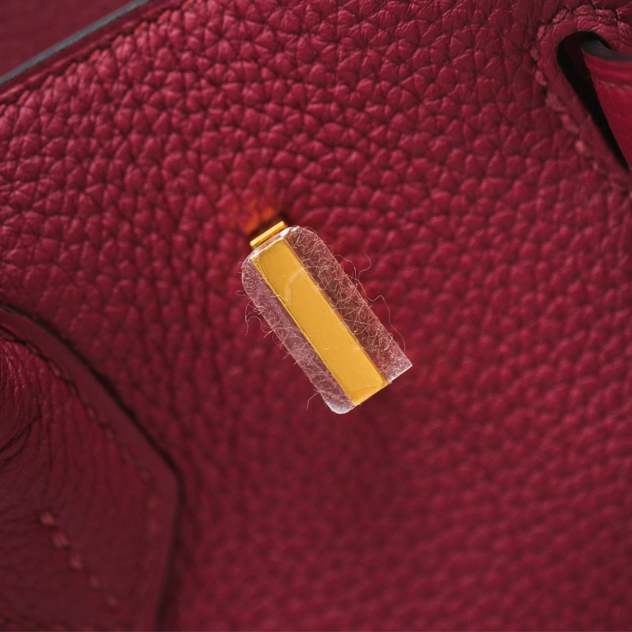 Herms Birkin 25 Retourne Rouge Grenat K1 Togo Gold Hardware