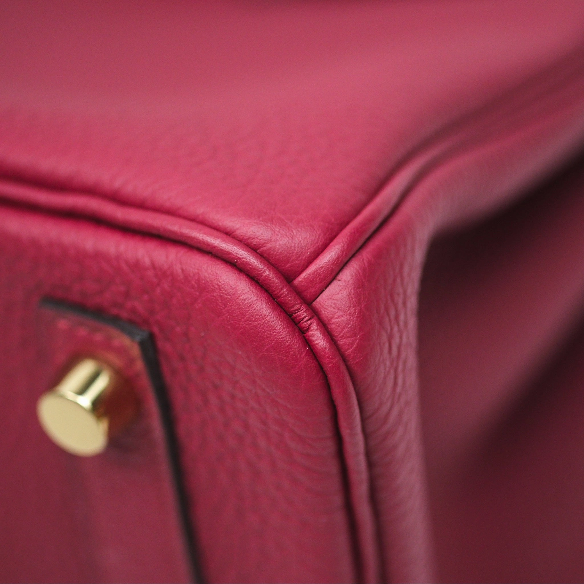Herms Birkin 25 Retourne Rouge Grenat K1 Togo Gold Hardware