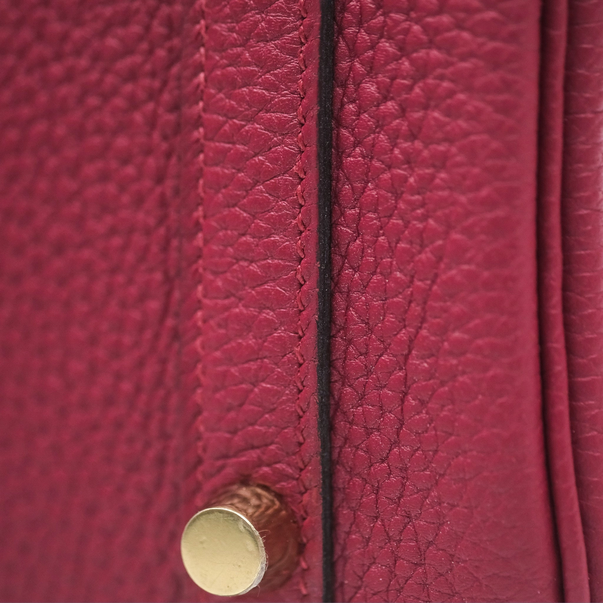 Herms Birkin 25 Retourne Rouge Grenat K1 Togo Gold Hardware