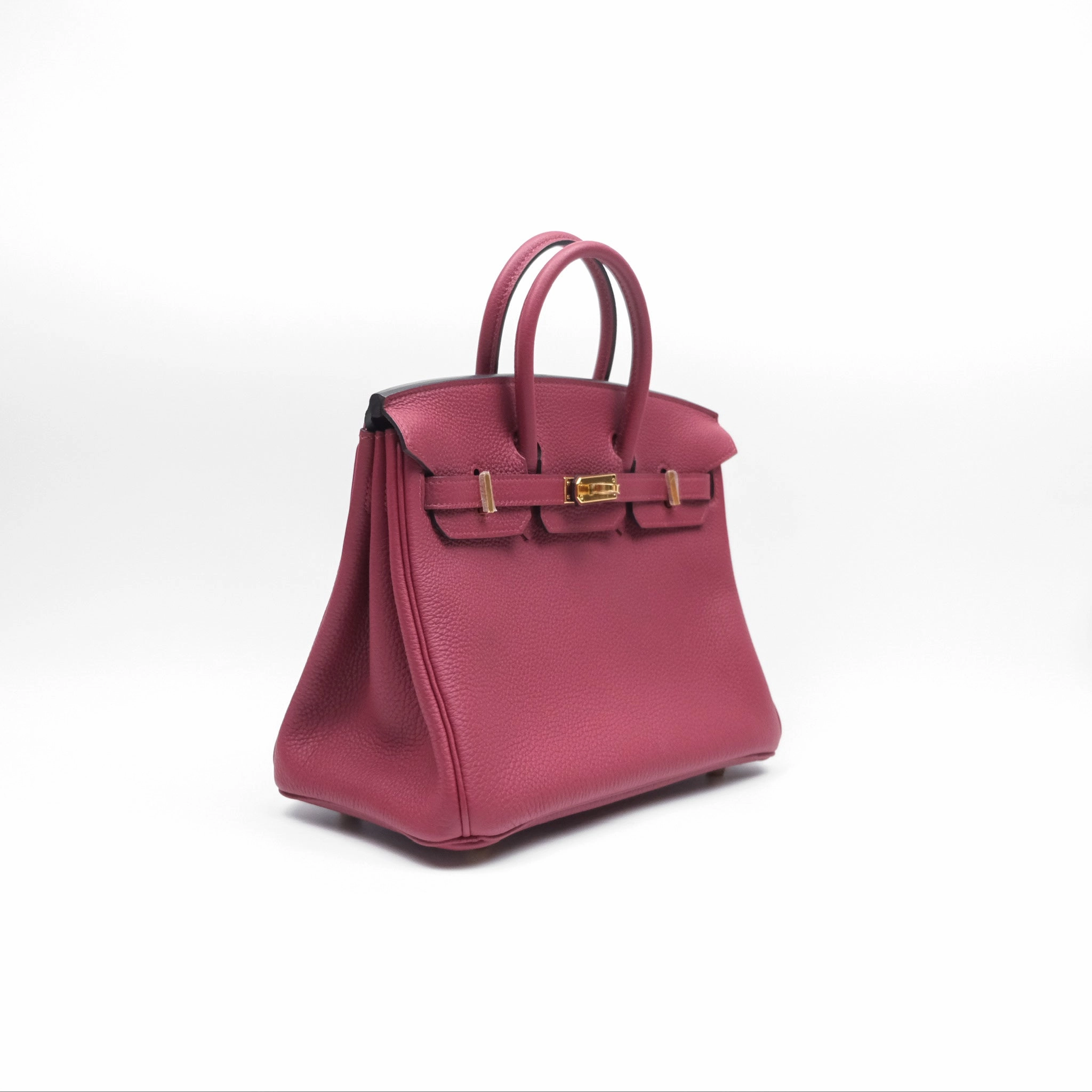 Herms Birkin 25 Retourne Rouge Grenat K1 Togo Gold Hardware