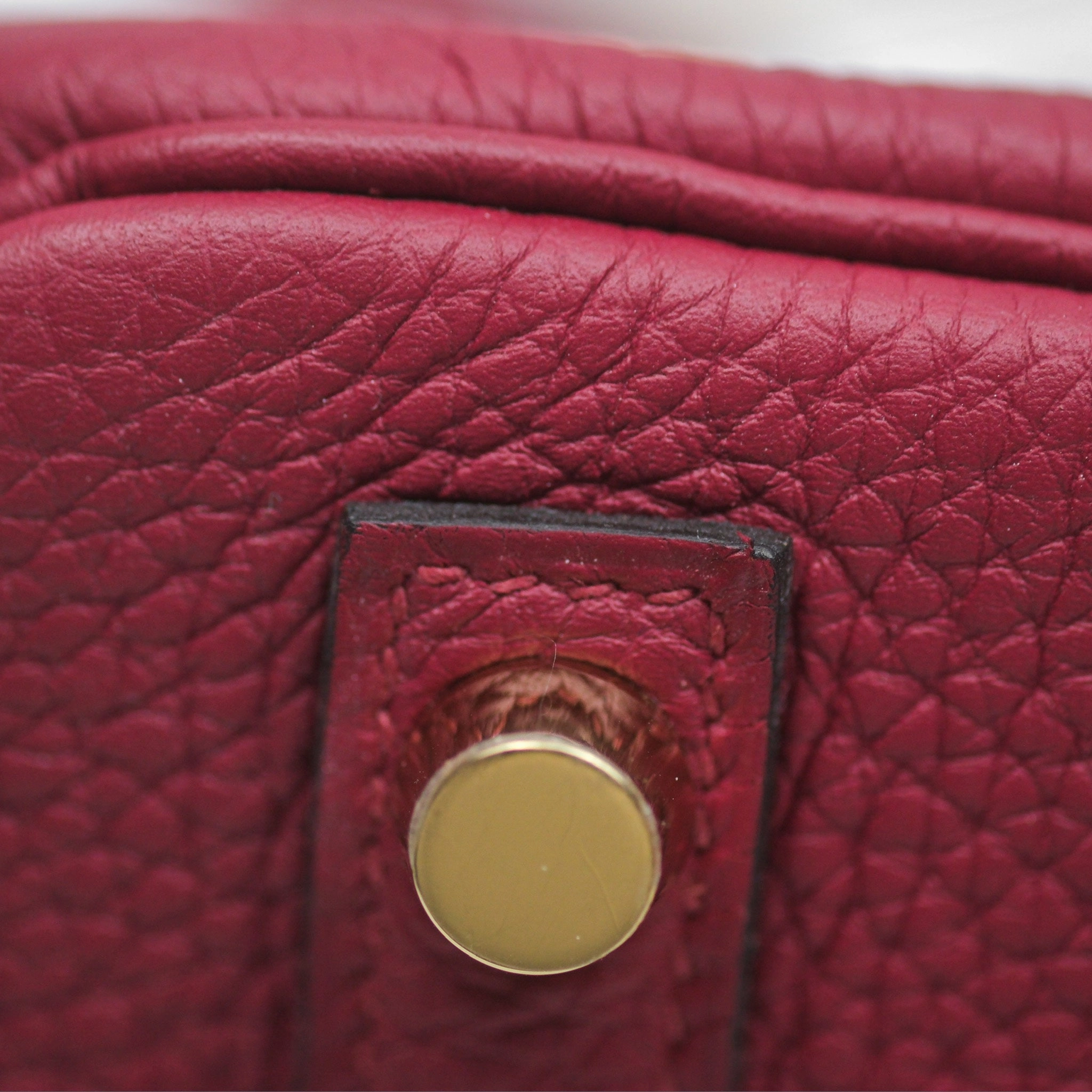 Herms Birkin 25 Retourne Rouge Grenat K1 Togo Gold Hardware