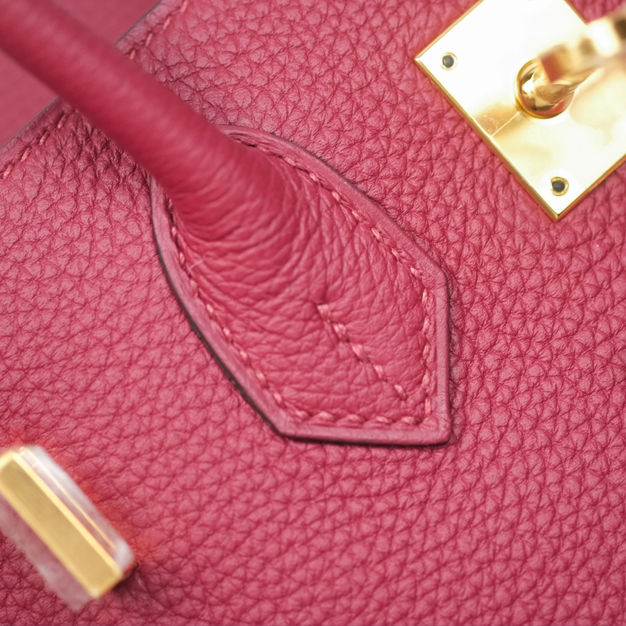 Herms Birkin 25 Retourne Rouge Grenat K1 Togo Gold Hardware