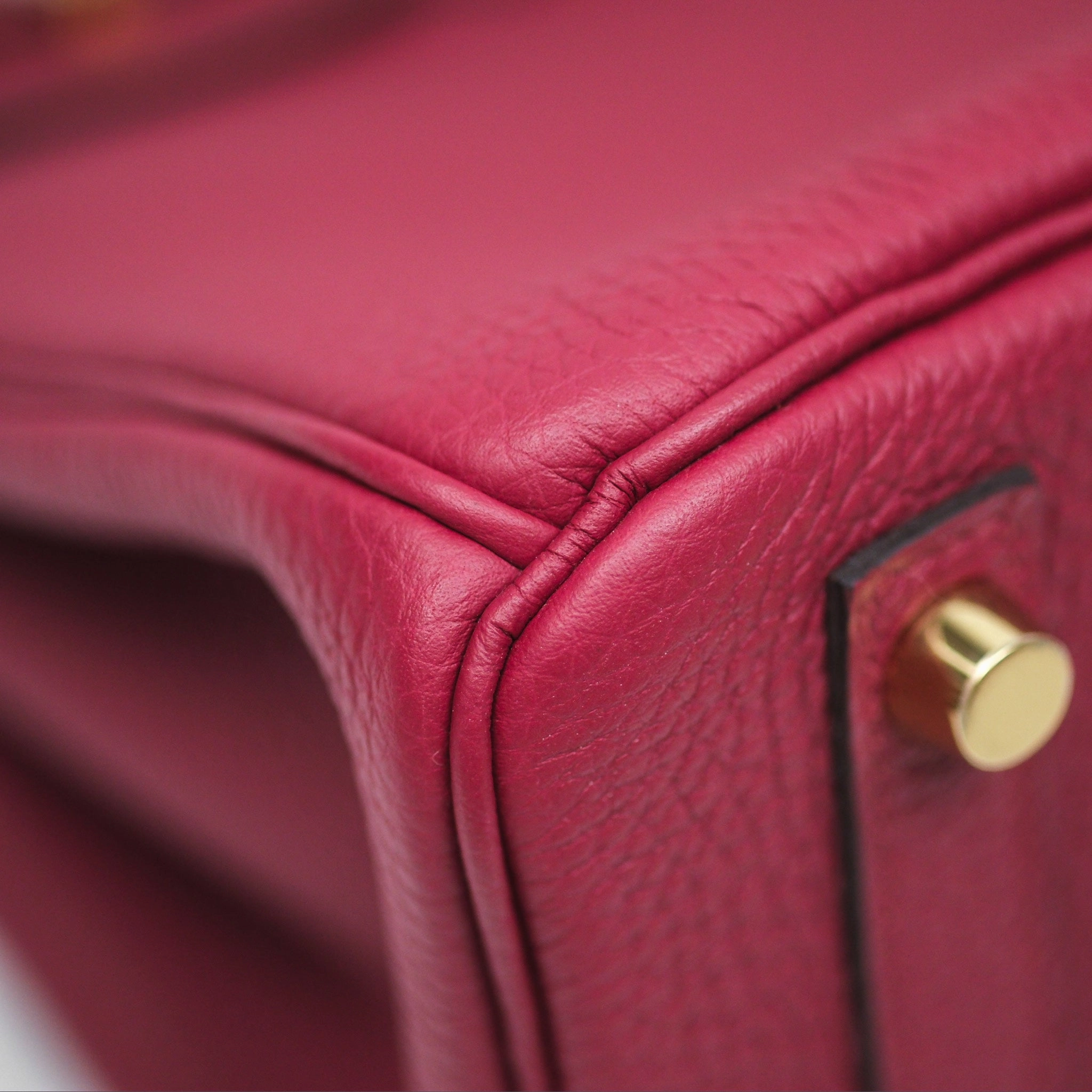 Herms Birkin 25 Retourne Rouge Grenat K1 Togo Gold Hardware