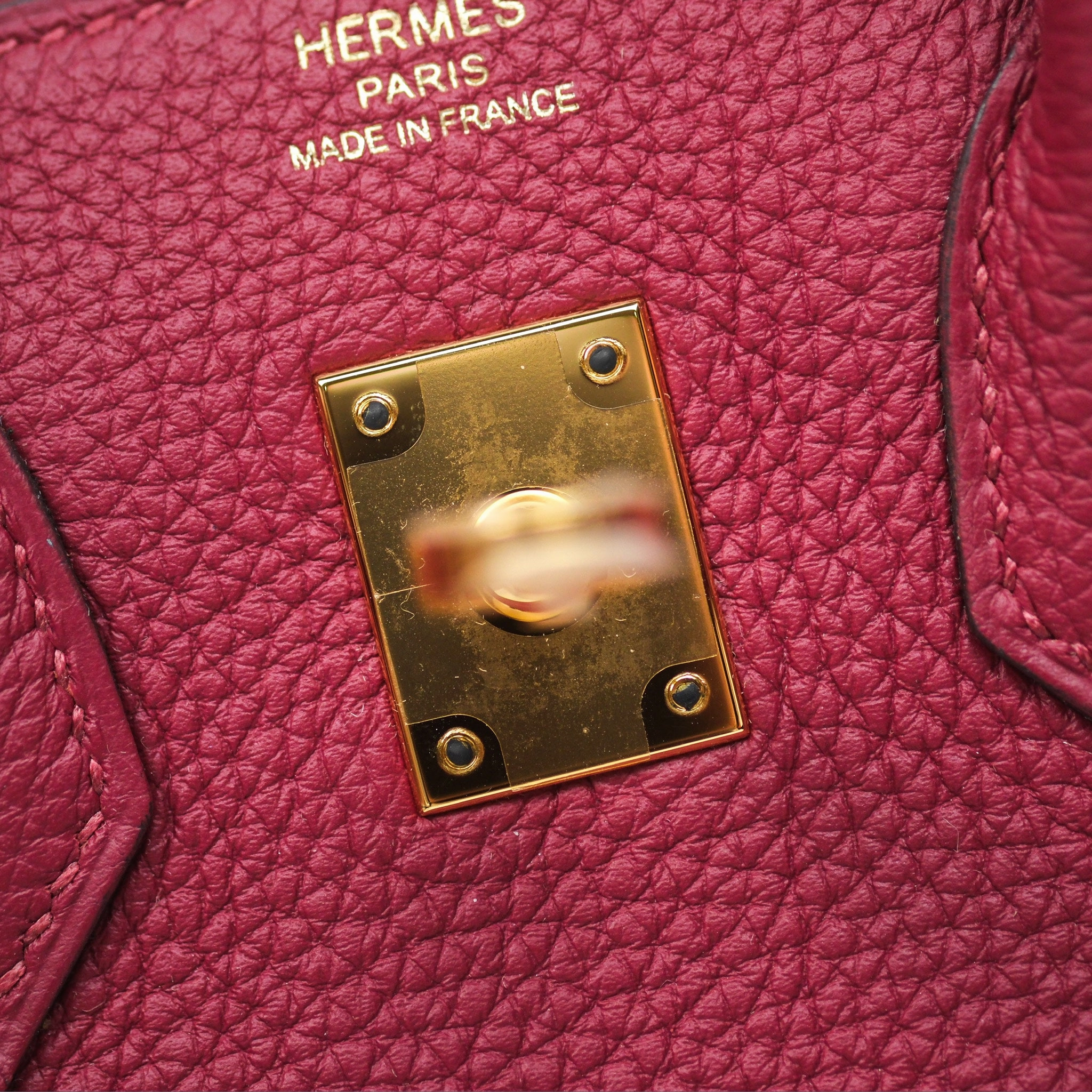 Herms Birkin 25 Retourne Rouge Grenat K1 Togo Gold Hardware