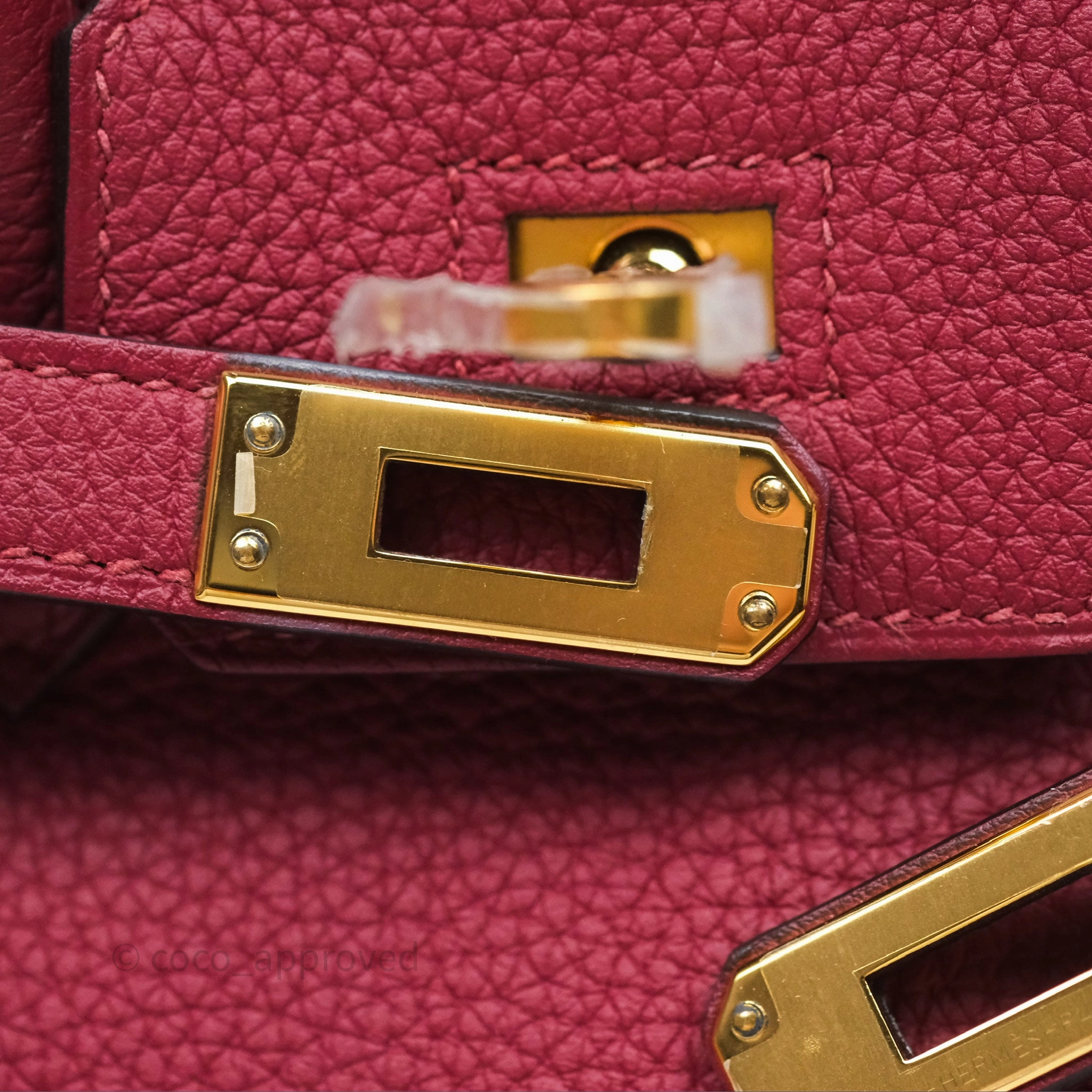 Herms Birkin 25 Retourne Rouge Grenat Togo Gold Hardware