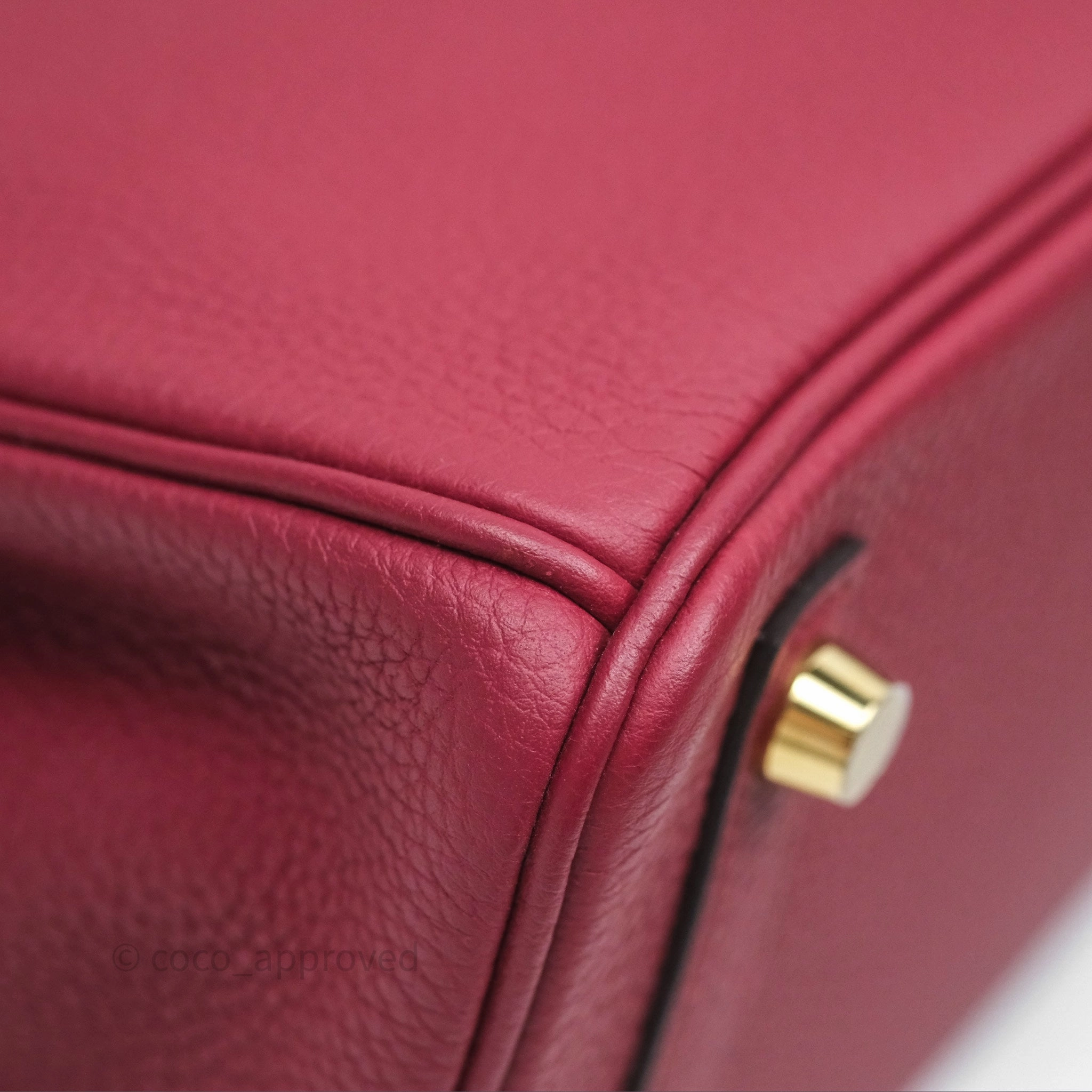 Herms Birkin 25 Retourne Rouge Grenat Togo Gold Hardware