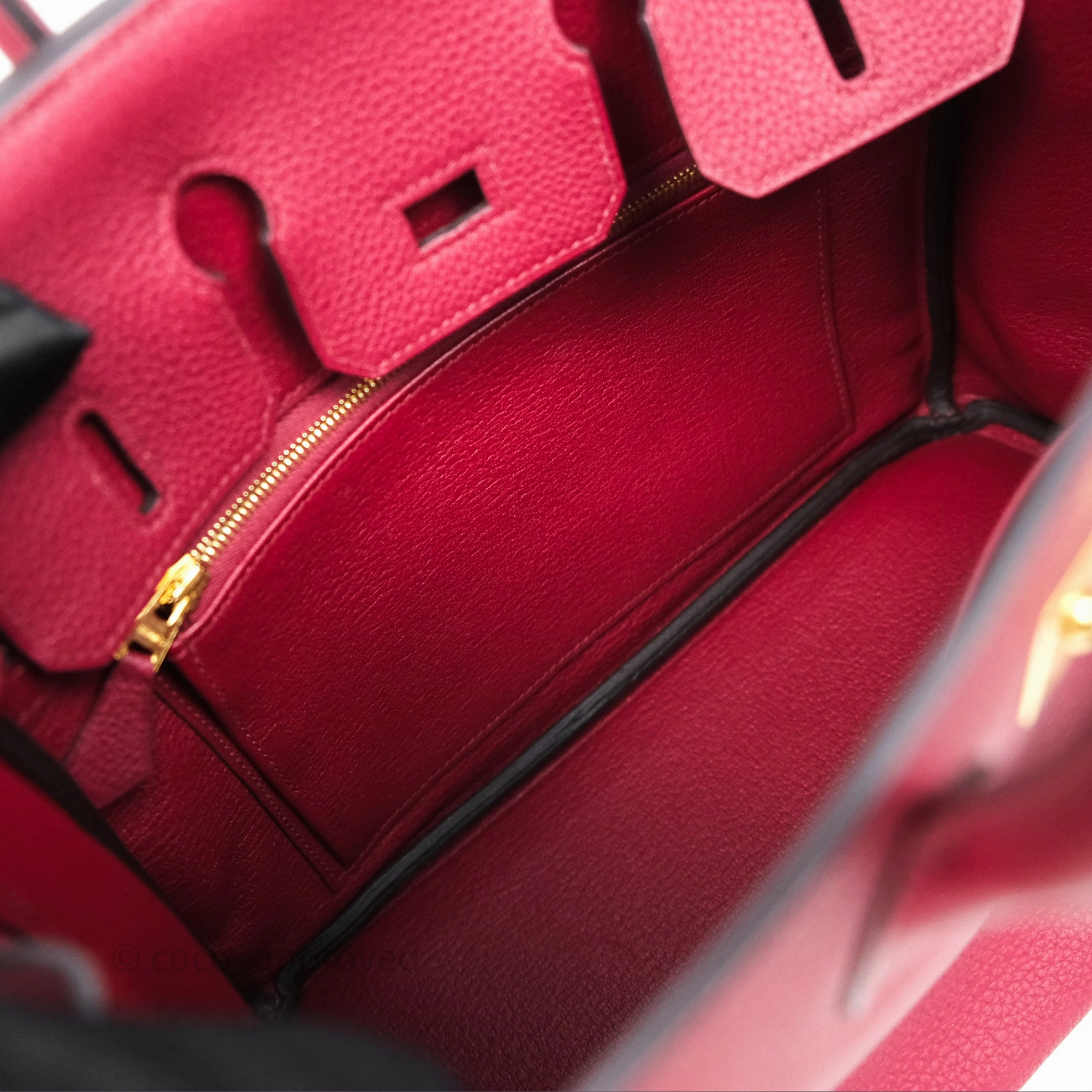 Herms Birkin 25 Retourne Rouge Grenat Togo Gold Hardware