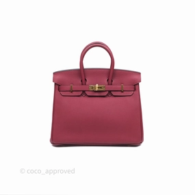 Herms Birkin 25 Retourne Rouge Grenat Togo Gold Hardware
