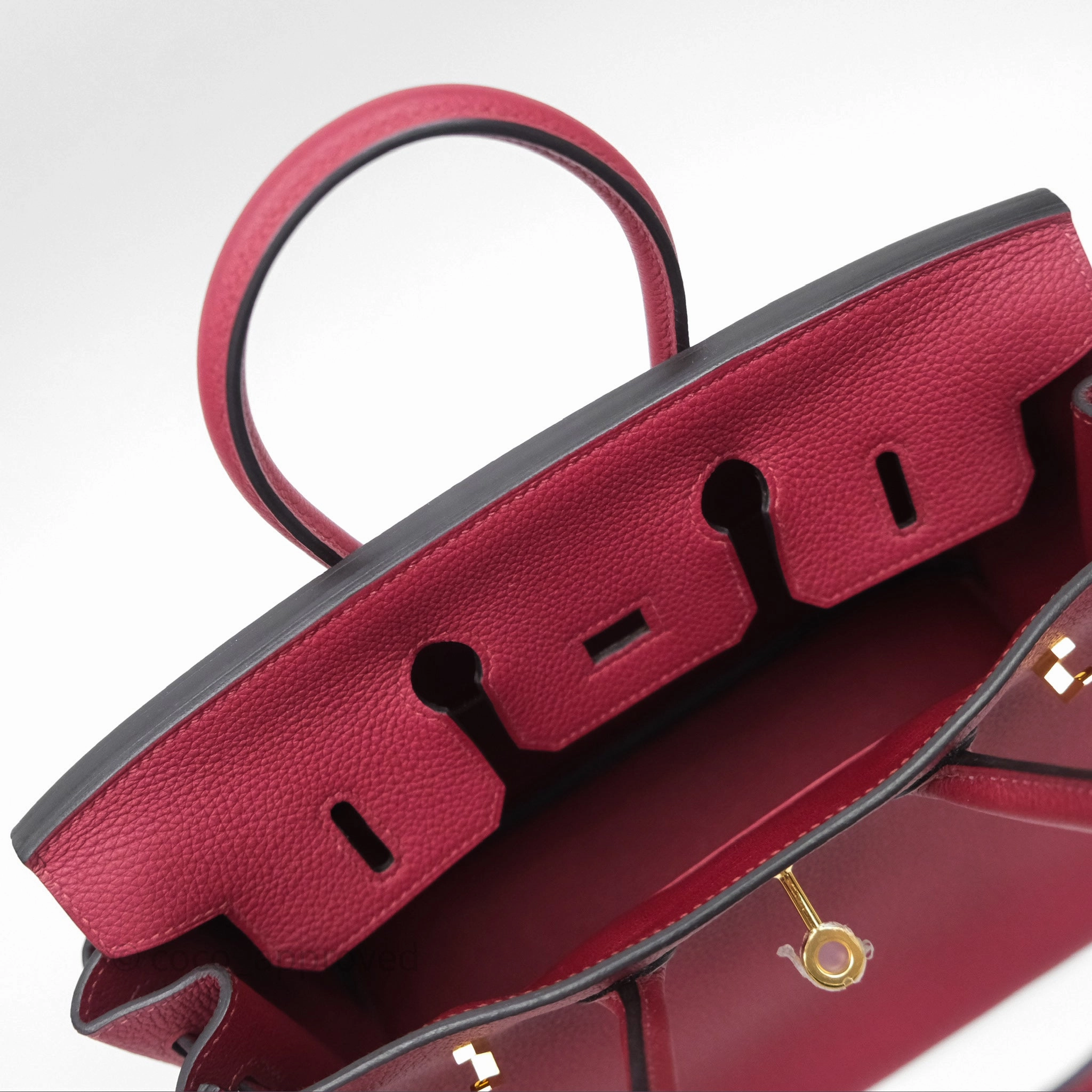 Herms Birkin 25 Retourne Rouge Grenat Togo Gold Hardware