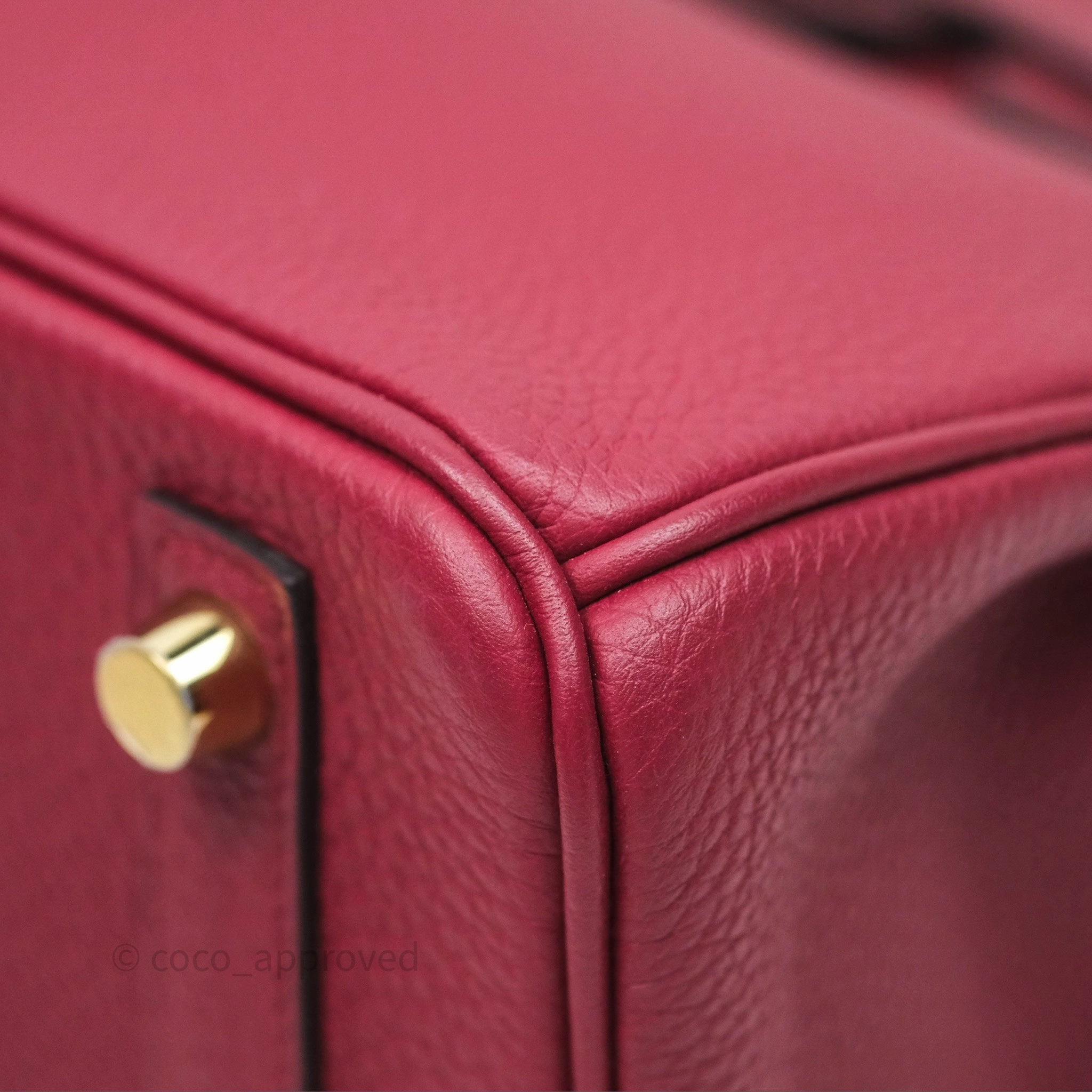 Herms Birkin 25 Retourne Rouge Grenat Togo Gold Hardware