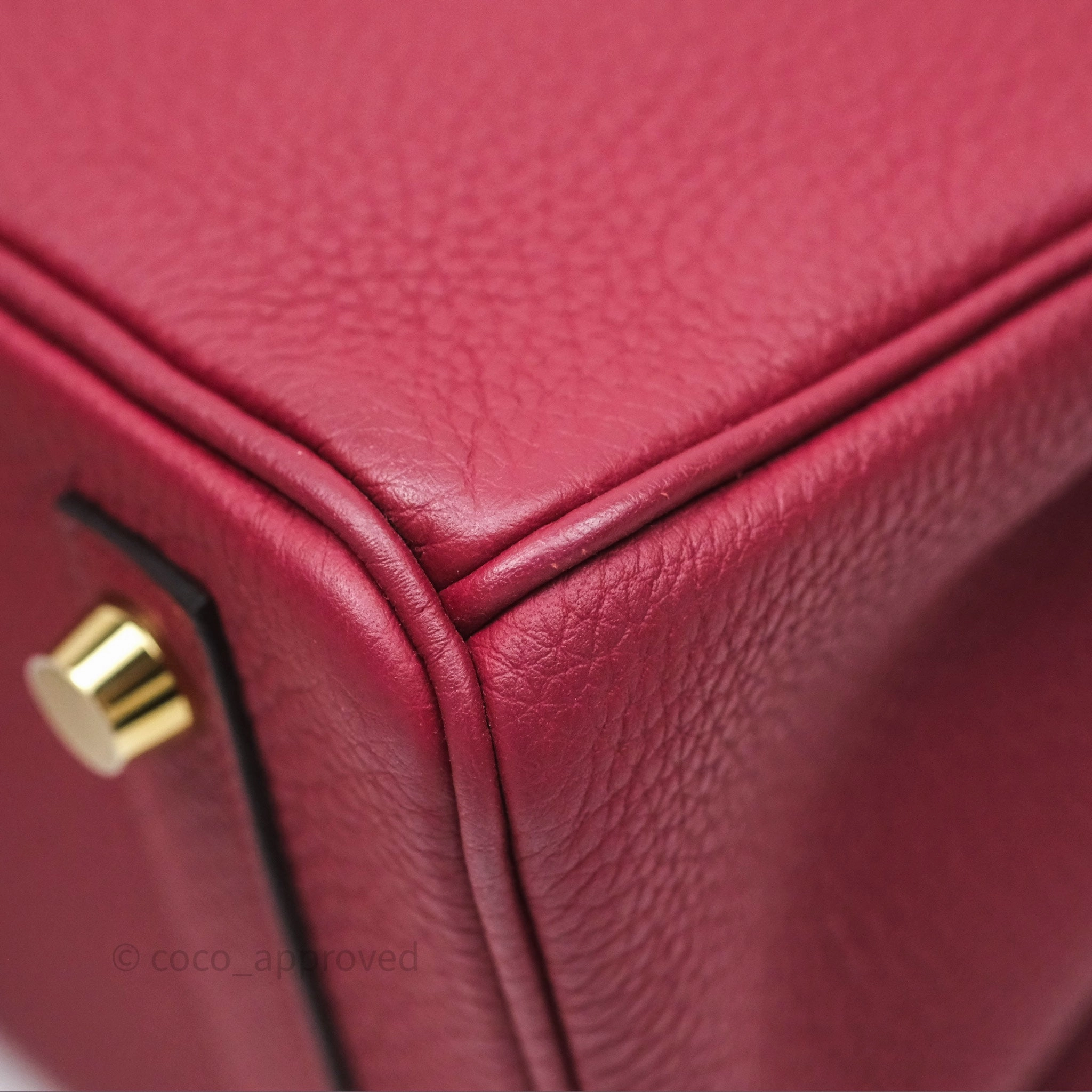 Herms Birkin 25 Retourne Rouge Grenat Togo Gold Hardware