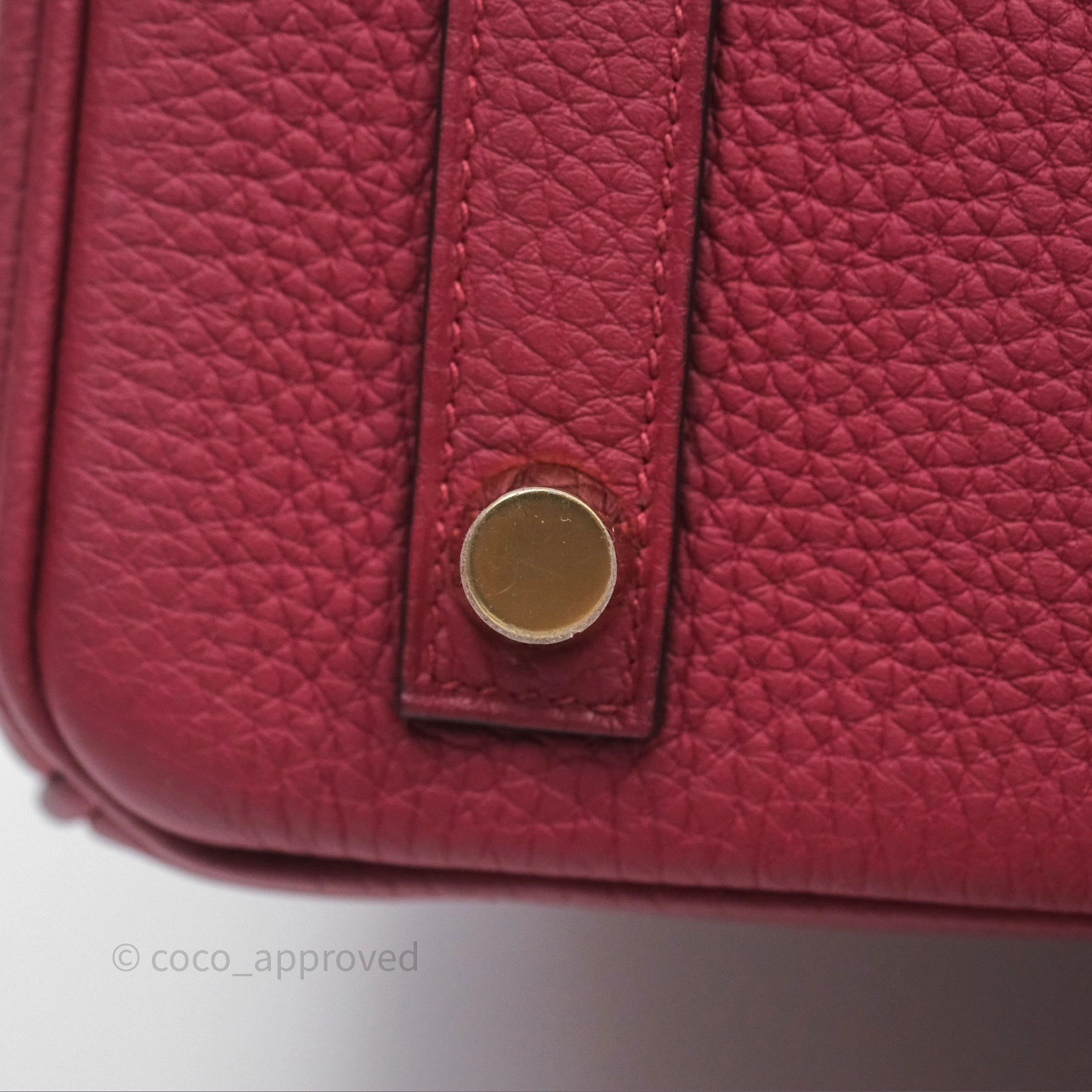 Herms Birkin 25 Retourne Rouge Grenat Togo Gold Hardware