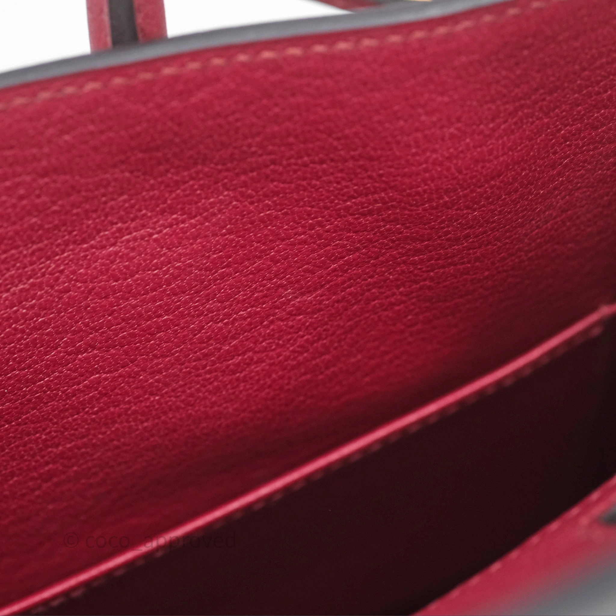 Herms Birkin 25 Retourne Rouge Grenat Togo Gold Hardware