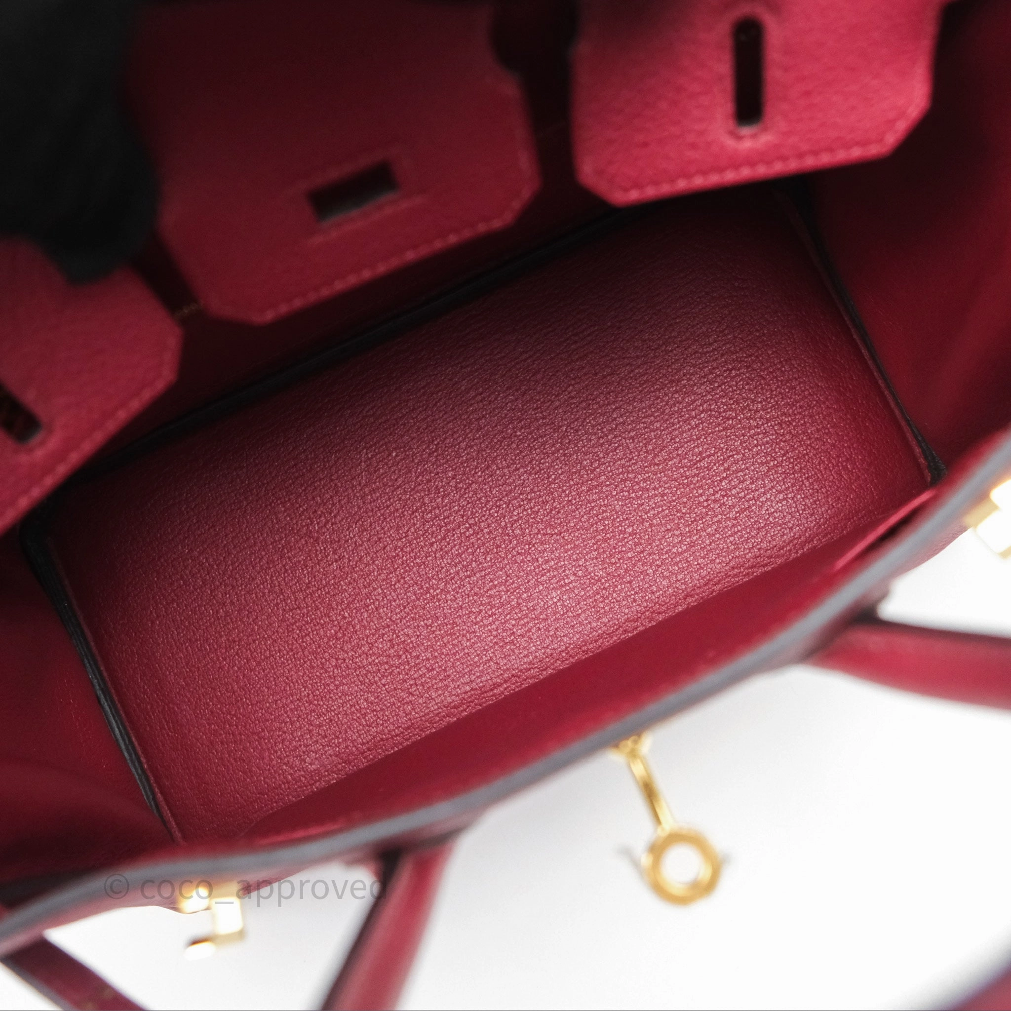 Herms Birkin 25 Retourne Rouge Grenat Togo Gold Hardware