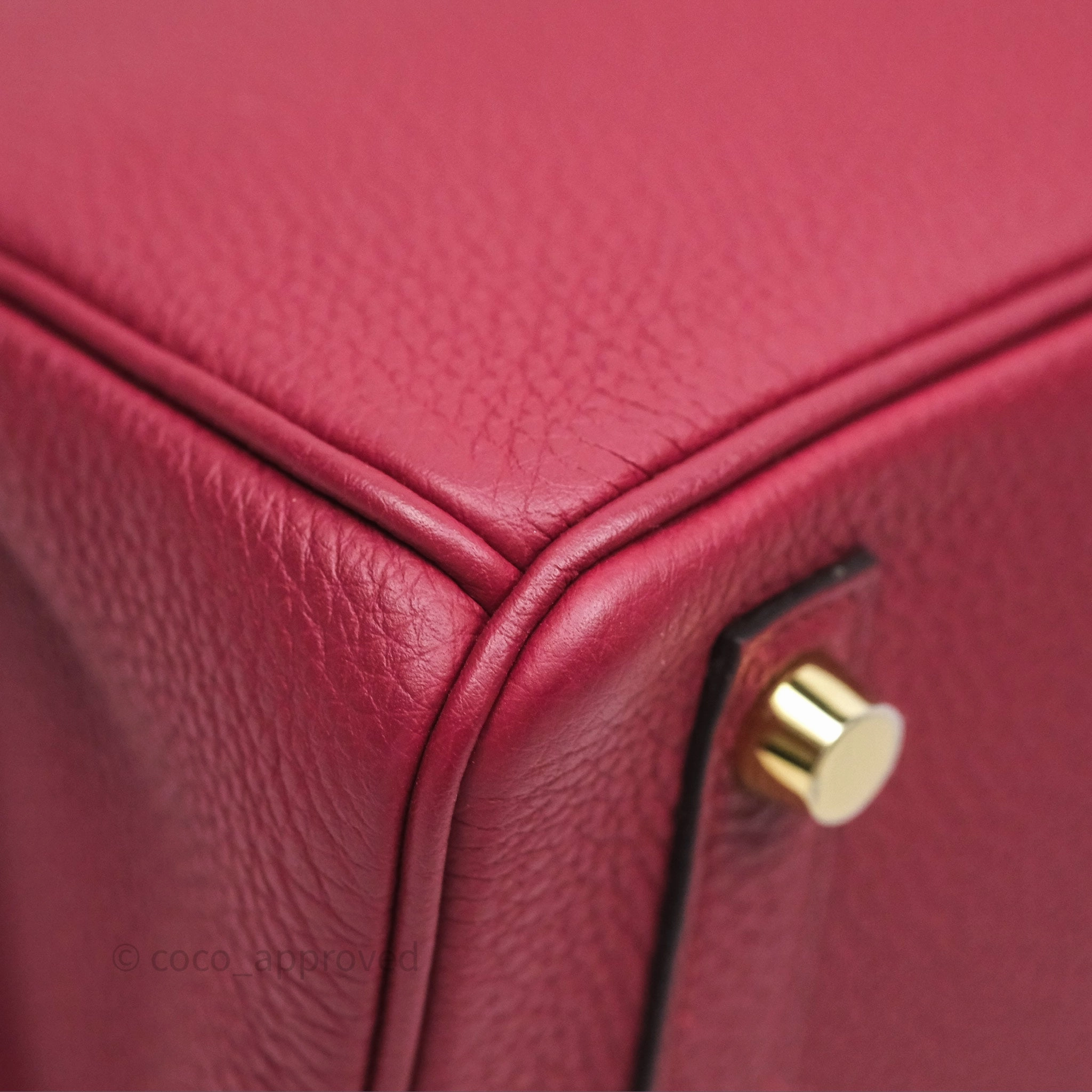 Herms Birkin 25 Retourne Rouge Grenat Togo Gold Hardware