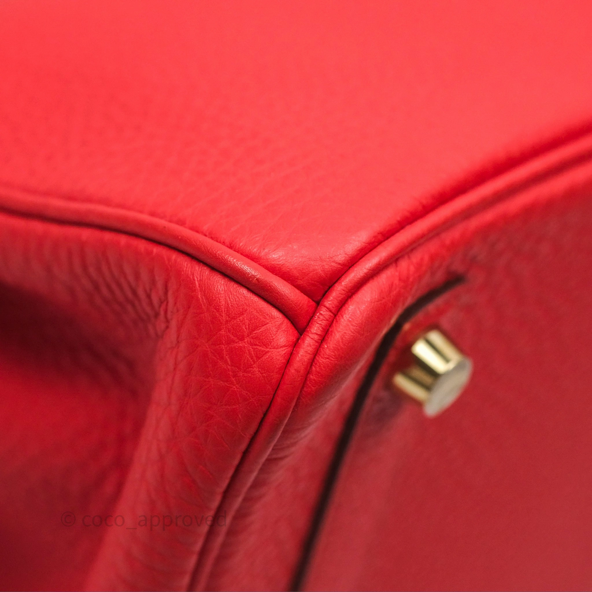 Herms Birkin 25 Retourne Rouge Tomate S5 Clemence Gold Hardware