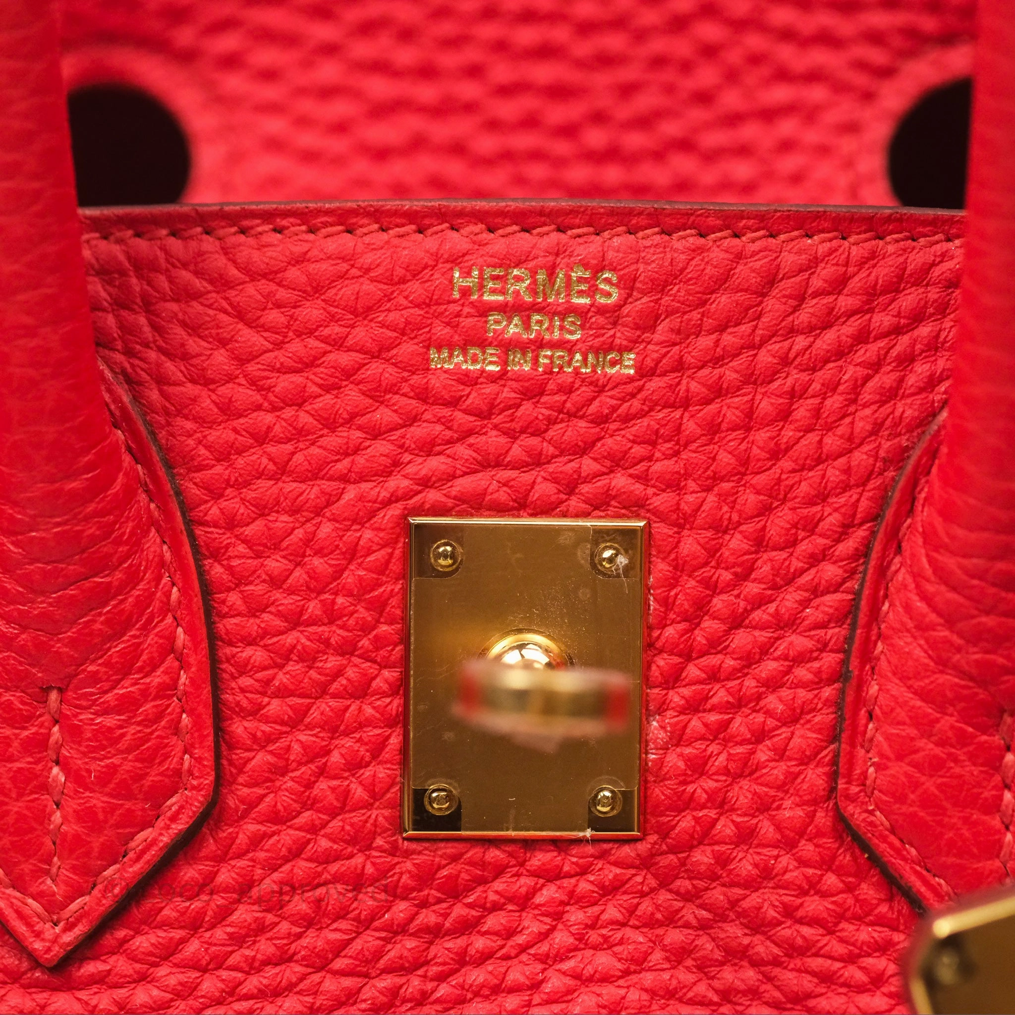 Herms Birkin 25 Retourne Rouge Tomate S5 Clemence Gold Hardware