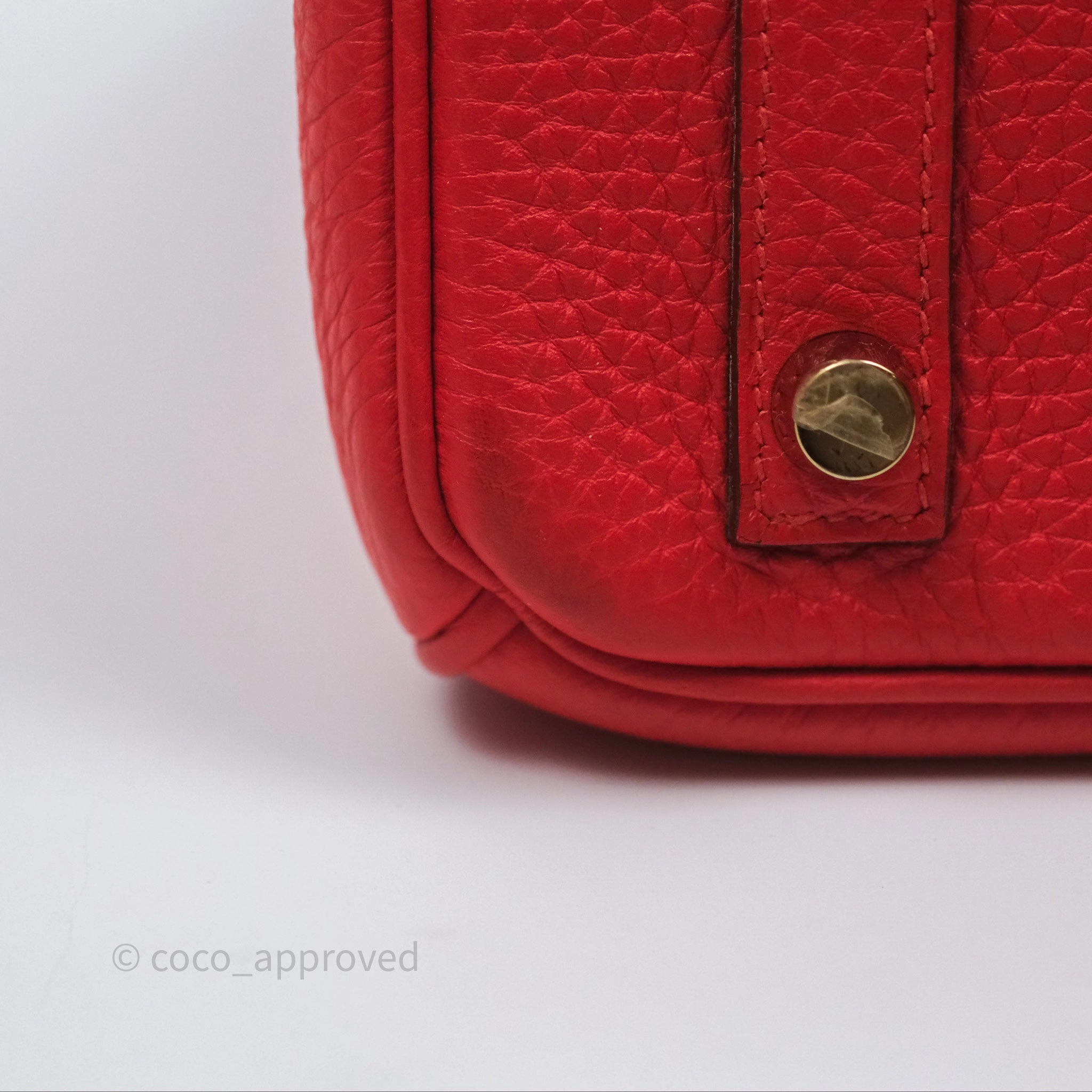 Herms Birkin 25 Retourne Rouge Tomate S5 Clemence Gold Hardware
