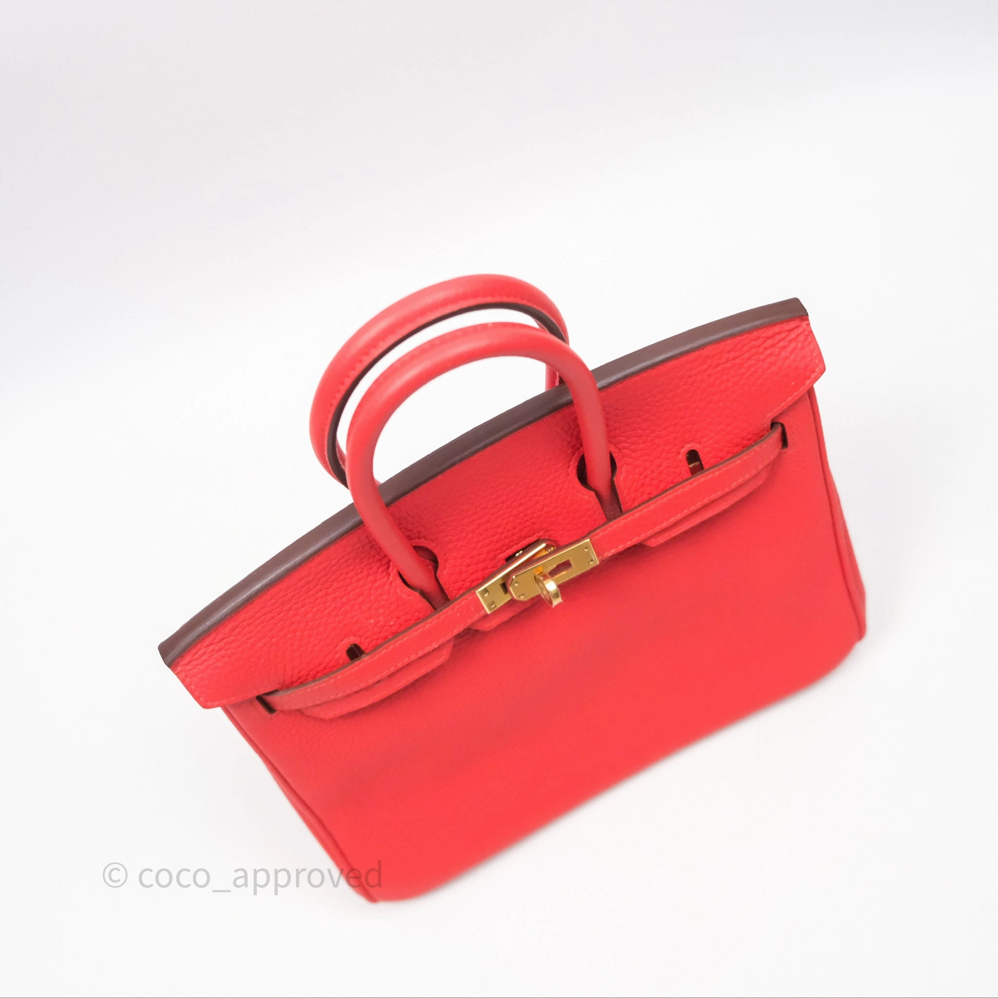 Herms Birkin 25 Retourne Rouge Tomate S5 Clemence Gold Hardware