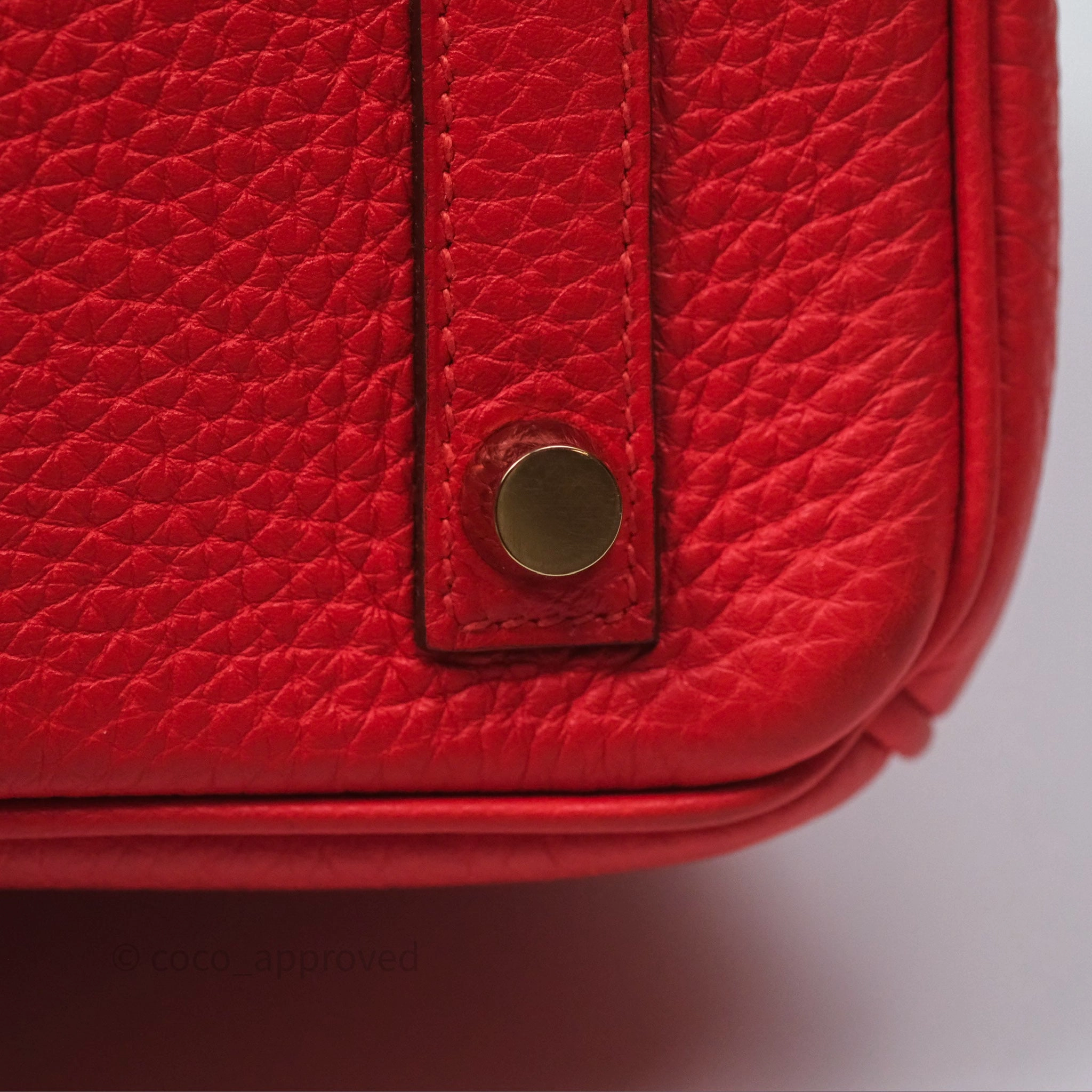 Herms Birkin 25 Retourne Rouge Tomate S5 Clemence Gold Hardware