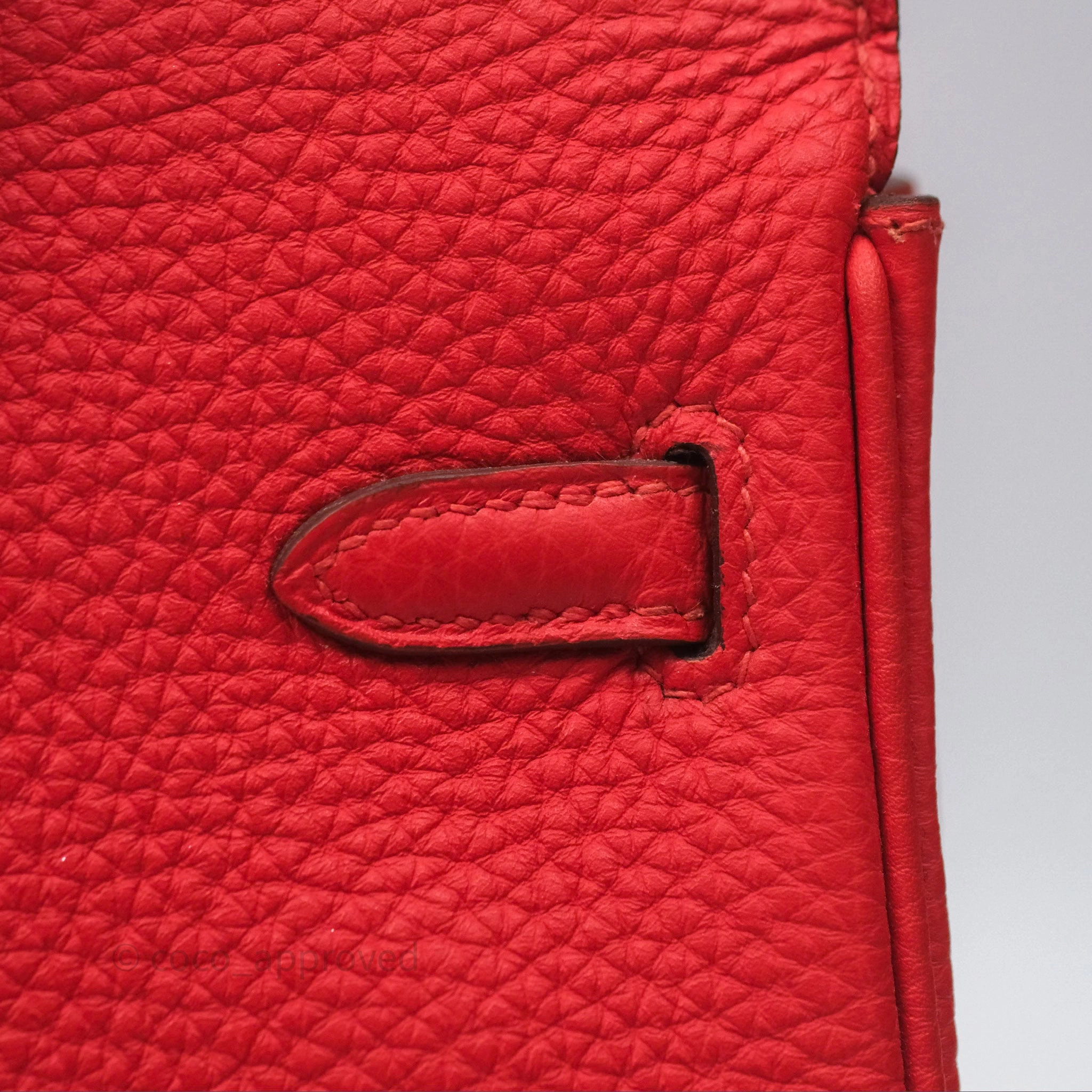 Herms Birkin 25 Retourne Rouge Tomate S5 Clemence Gold Hardware