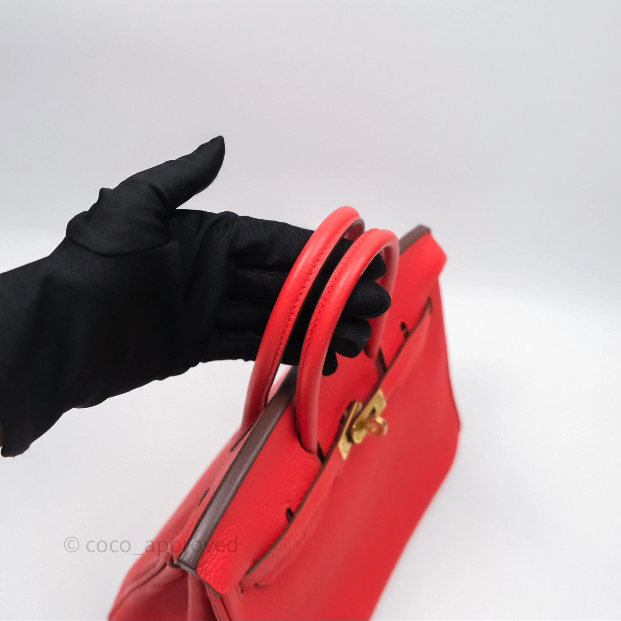 Herms Birkin 25 Retourne Rouge Tomate S5 Clemence Gold Hardware
