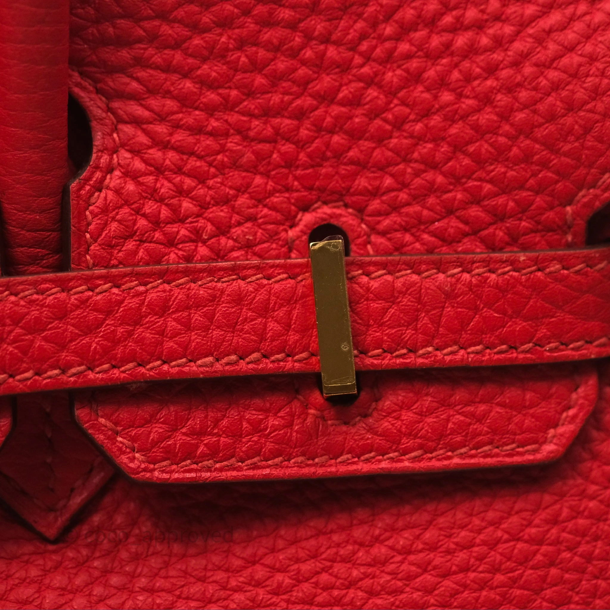 Herms Birkin 25 Retourne Rouge Tomate S5 Clemence Gold Hardware