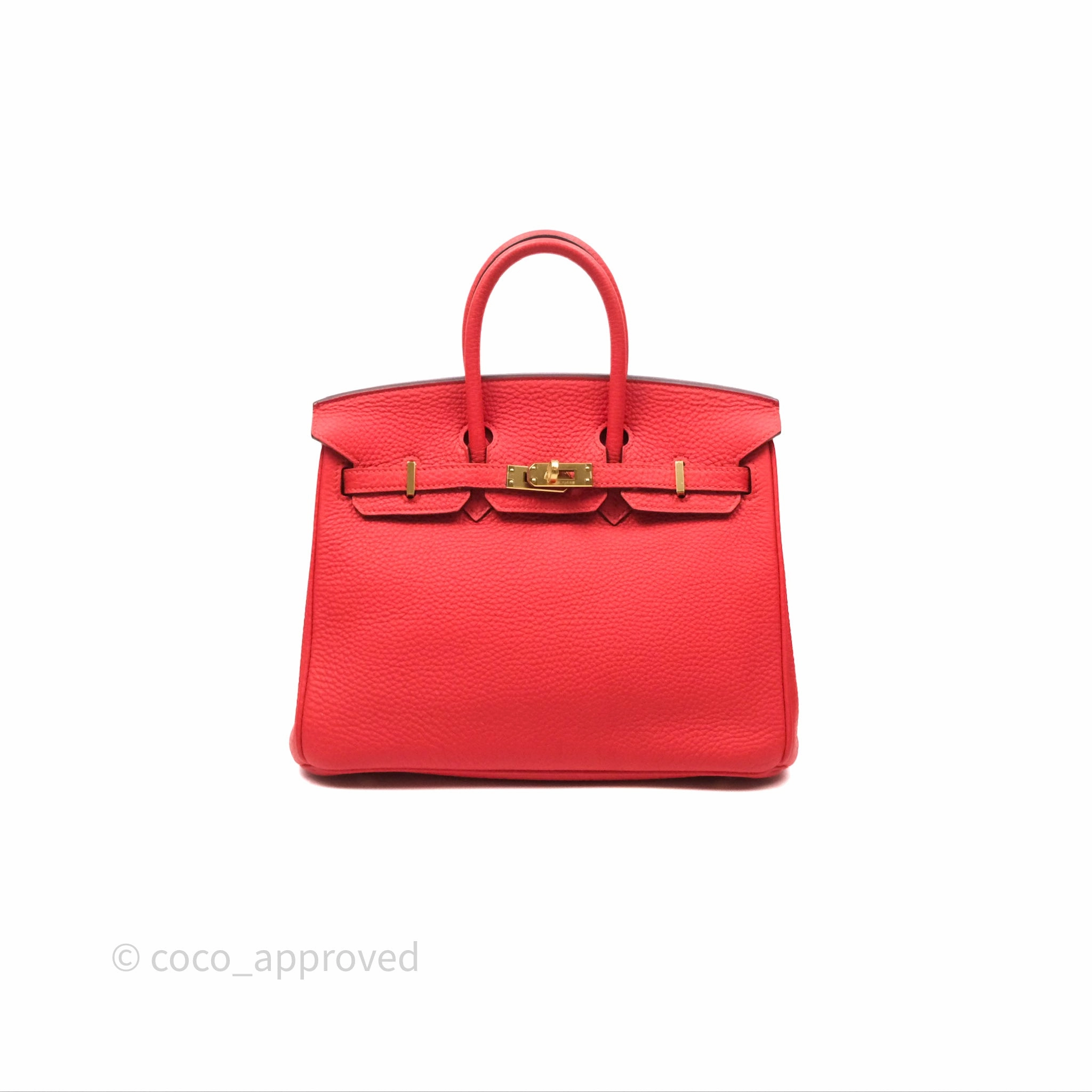 Herms Birkin 25 Retourne Rouge Tomate S5 Clemence Gold Hardware
