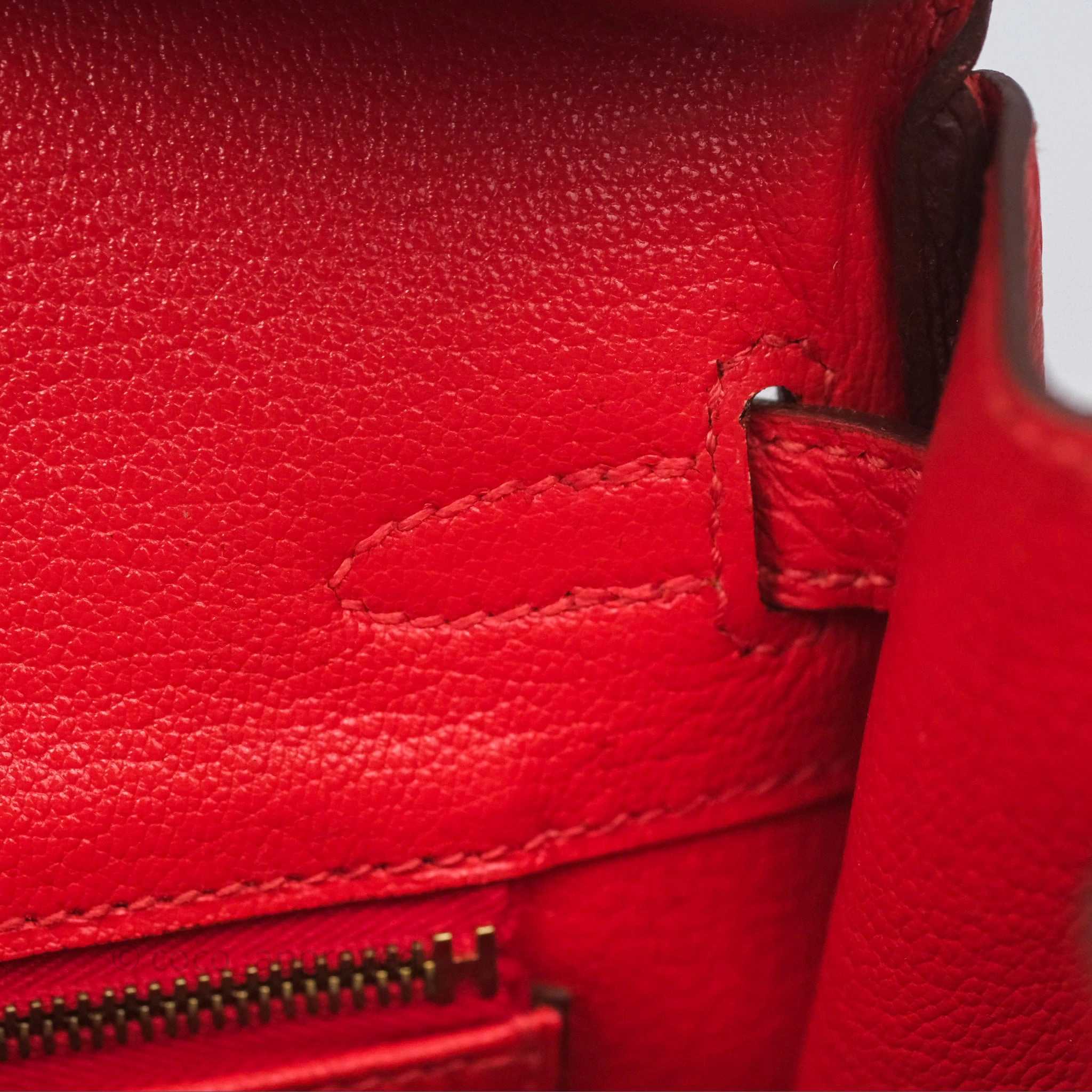 Herms Birkin 25 Retourne Rouge Tomate S5 Clemence Gold Hardware