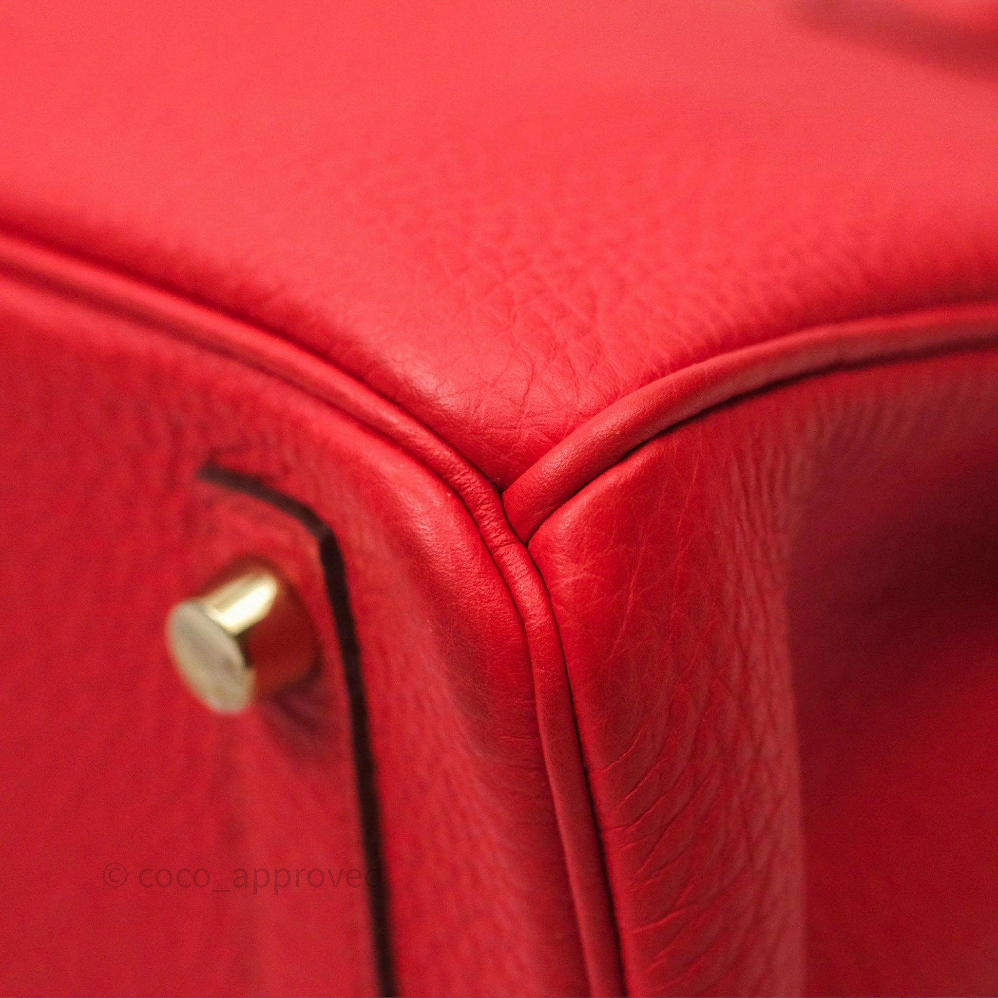 Herms Birkin 25 Retourne Rouge Tomate S5 Clemence Gold Hardware