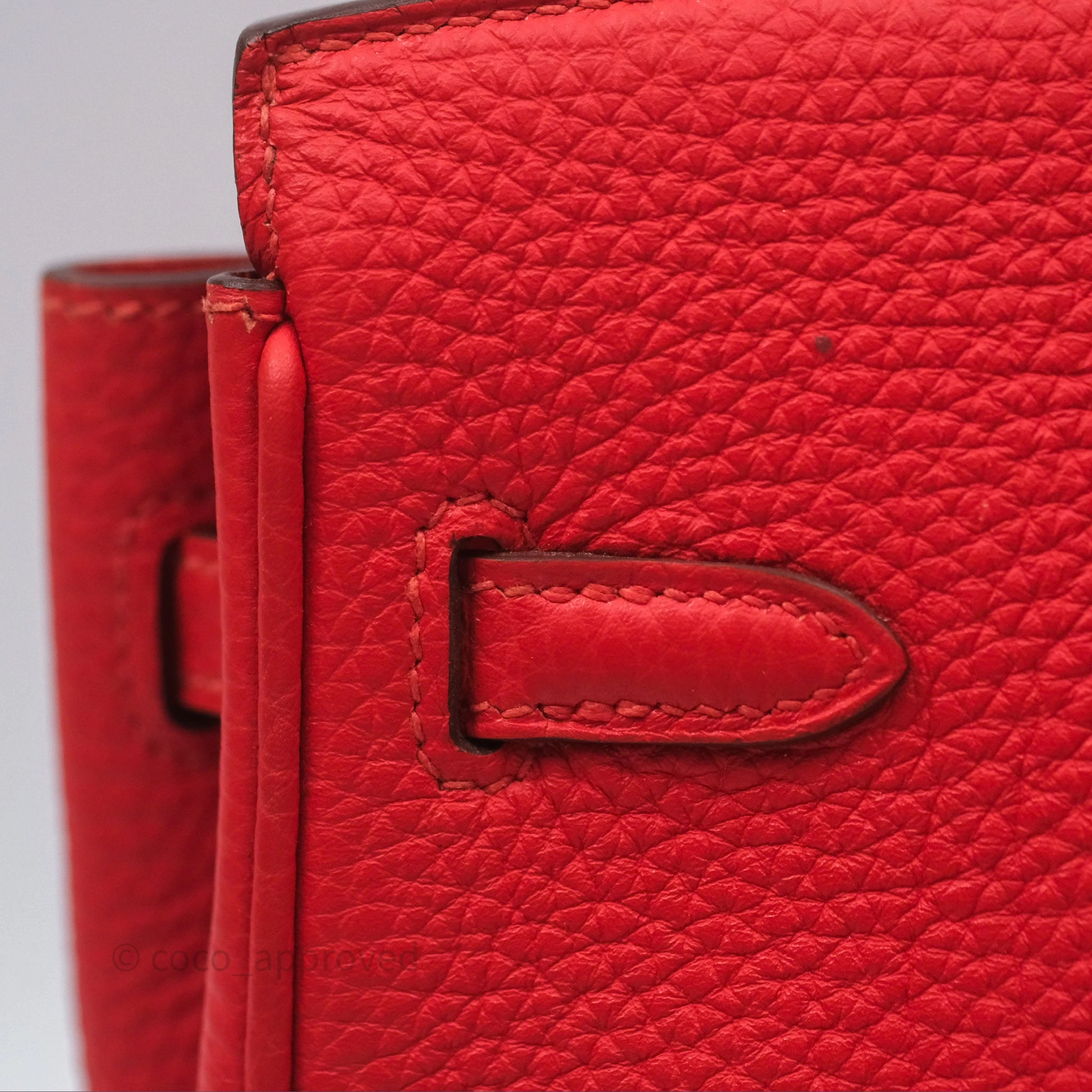 Herms Birkin 25 Retourne Rouge Tomate S5 Clemence Gold Hardware