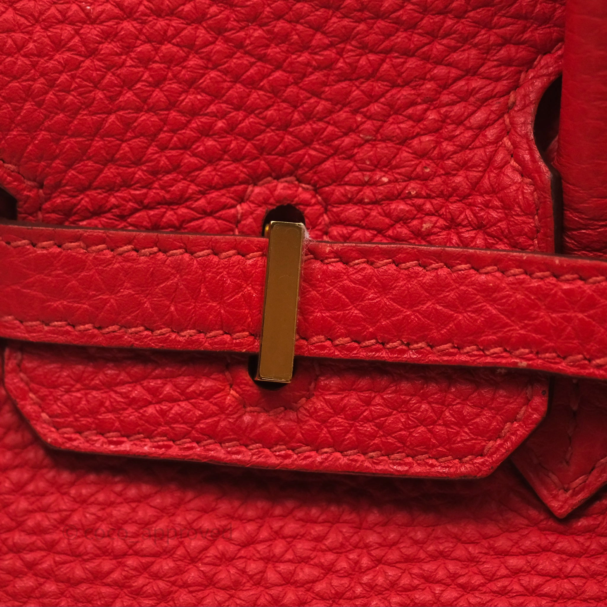Herms Birkin 25 Retourne Rouge Tomate S5 Clemence Gold Hardware