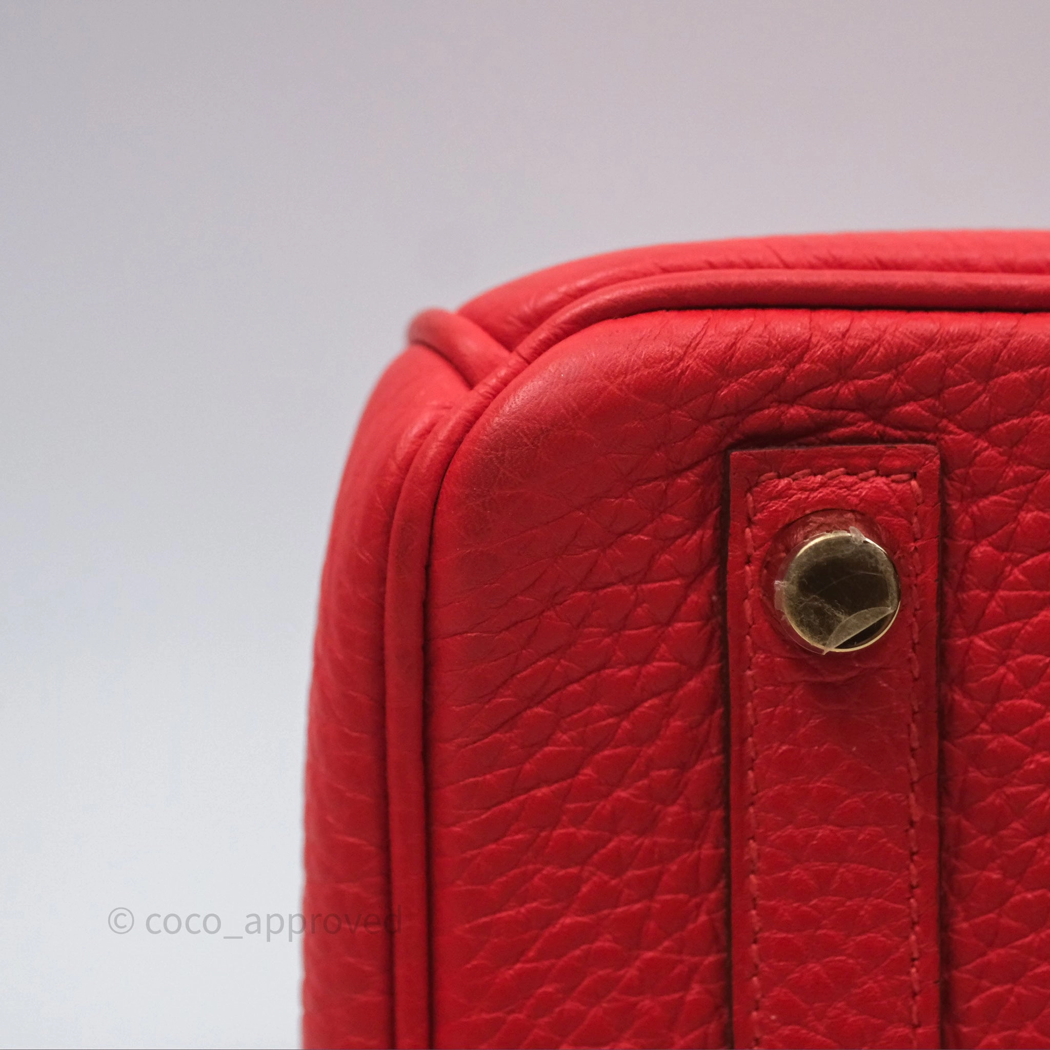 Herms Birkin 25 Retourne Rouge Tomate S5 Clemence Gold Hardware