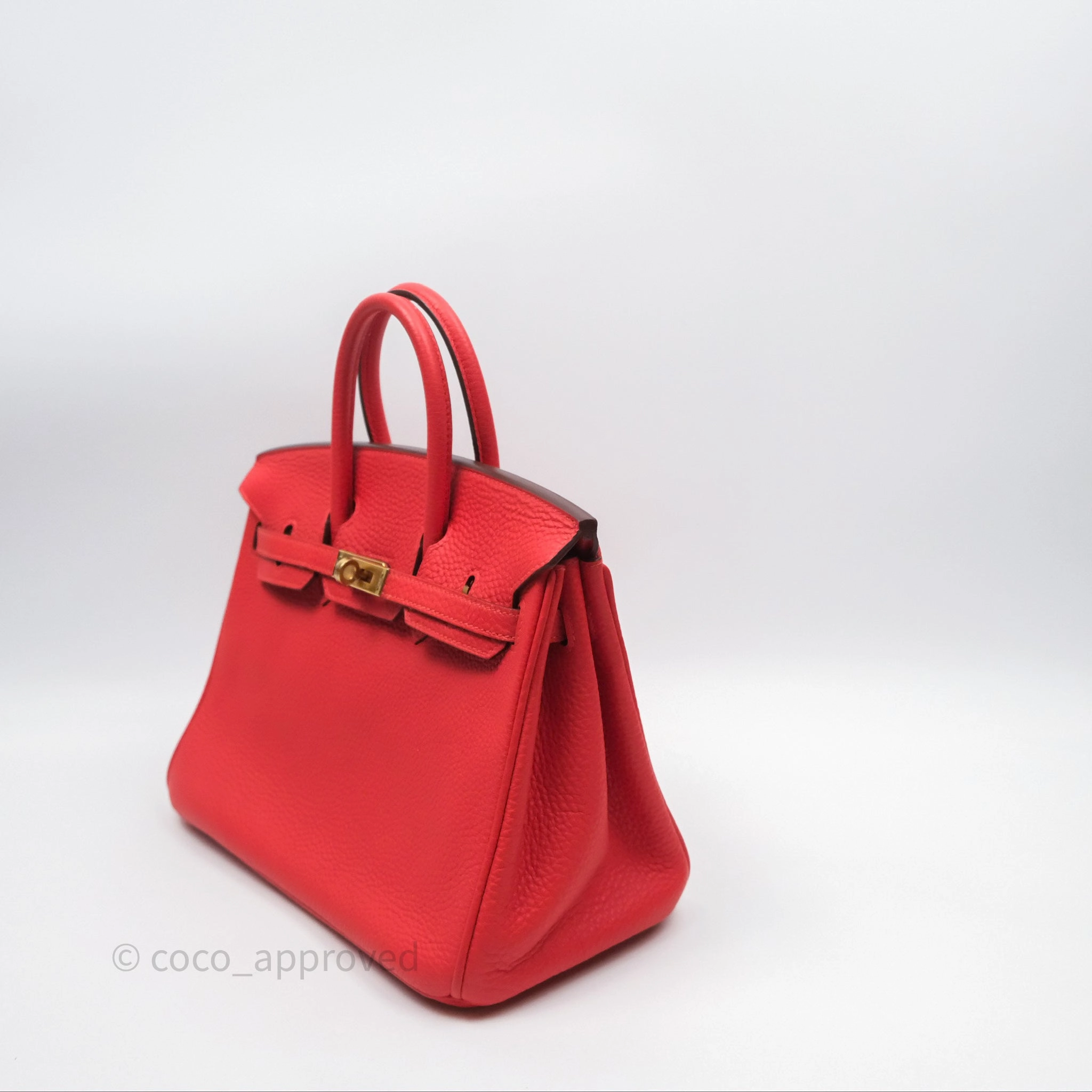 Herms Birkin 25 Retourne Rouge Tomate S5 Clemence Gold Hardware